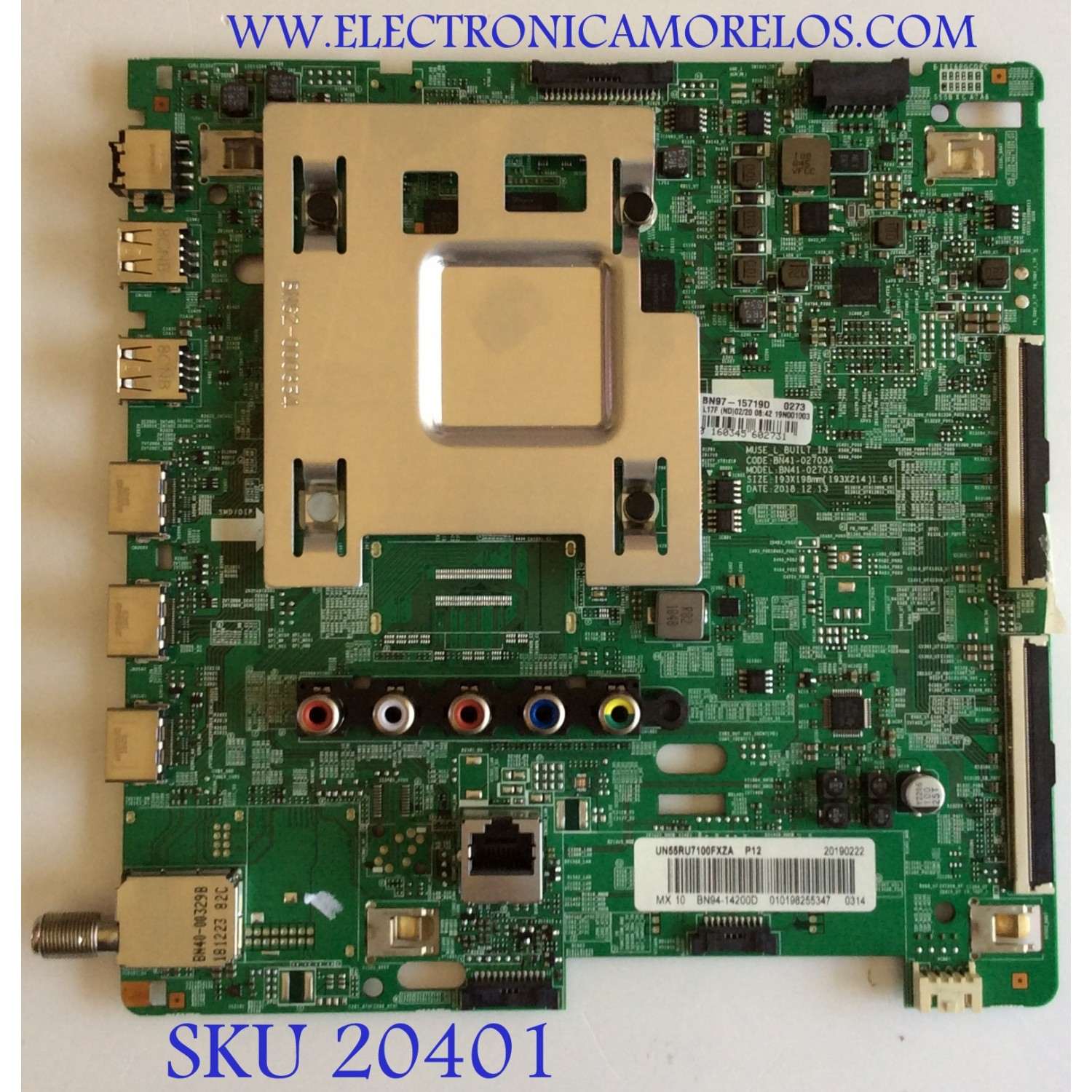 MAIN PARA TV SAMSUNG 4K·UHD·HDR SMART TV / NUMERO DE PARTE BN94-14200D / BN41-02703A / BN97-15719D / BN9414200D / PANEL CY-NN055HGLV2H / DISPLAY LSF550FN09-L05 / BN96-39045D / MODELOS UN55RU7100 / UN55RU7100FXZA / UN55RU7100FXZA FA01 / UN55RU7100FXZA FA04