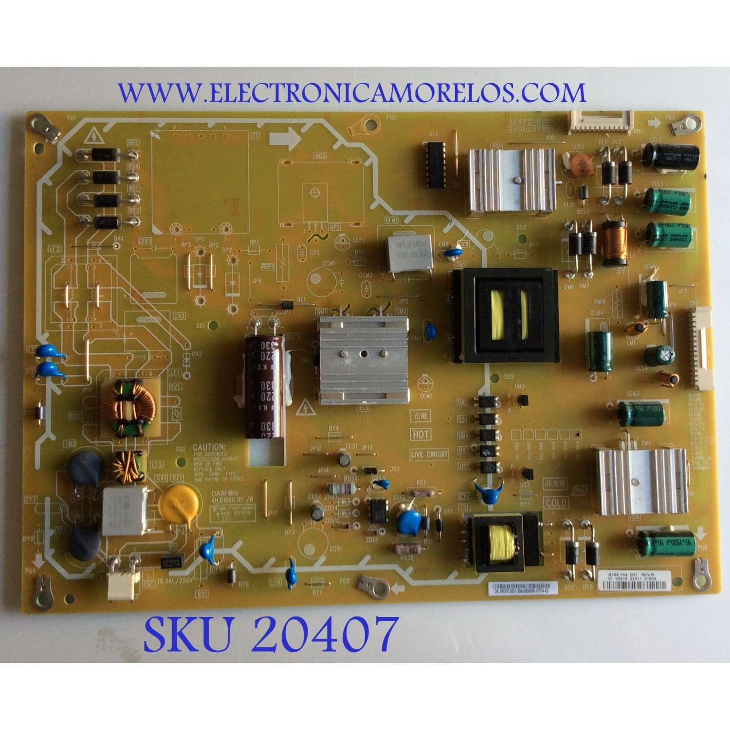 FUENTE DE PODER INSIGNIA / 19.50S12.001 / 4H.B1660.111/B / 1950S12001 / B166-705 / PANEL T500HVN07.1 / MODELO NS-50D40SNA14