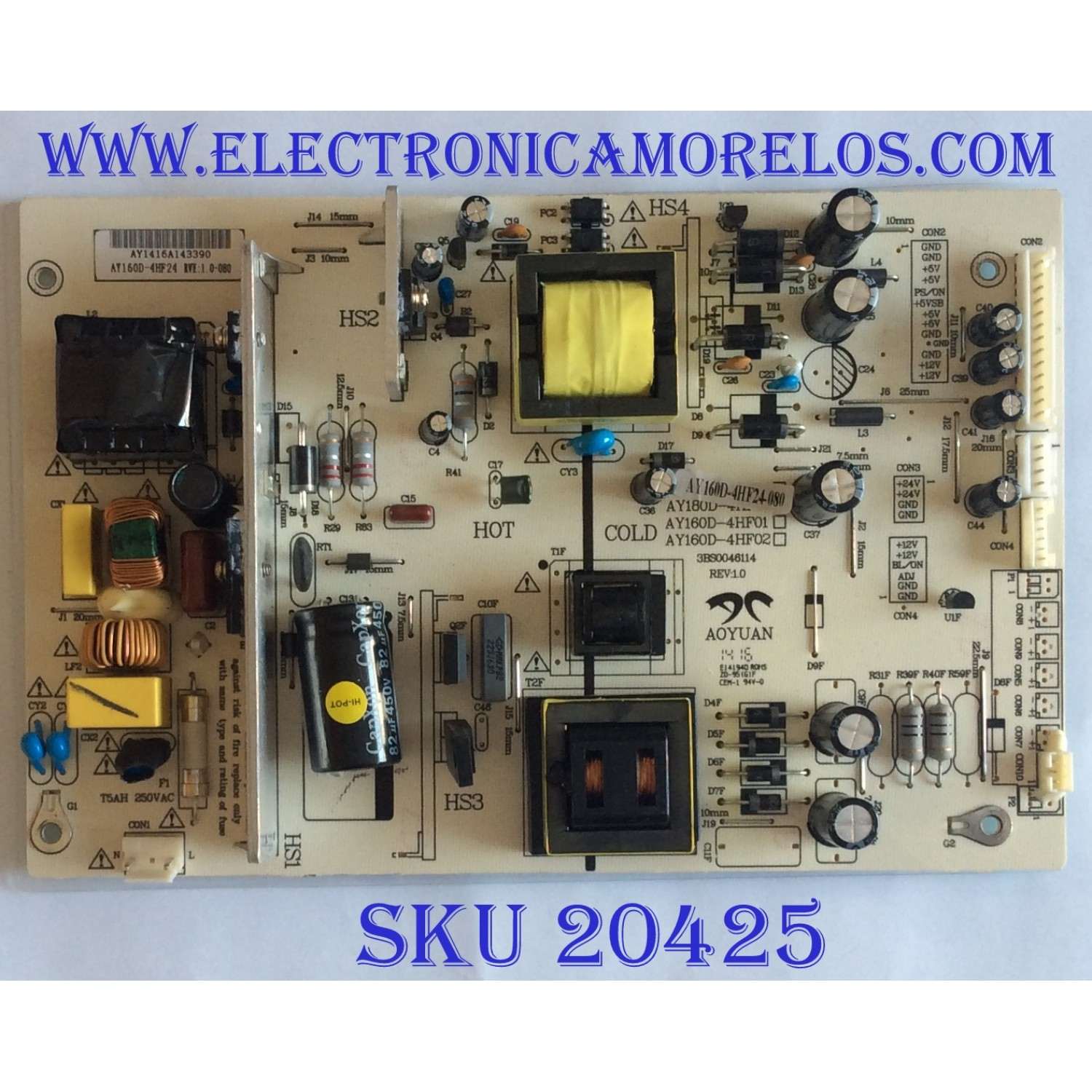 FUENTE DE PODER SCEPTRE / AY160D-4HF24 / AY160D-4HF24-080 / 3BS0046114 / PANEL CN48HA820 / MODELO E485BV-FMQR8BK
