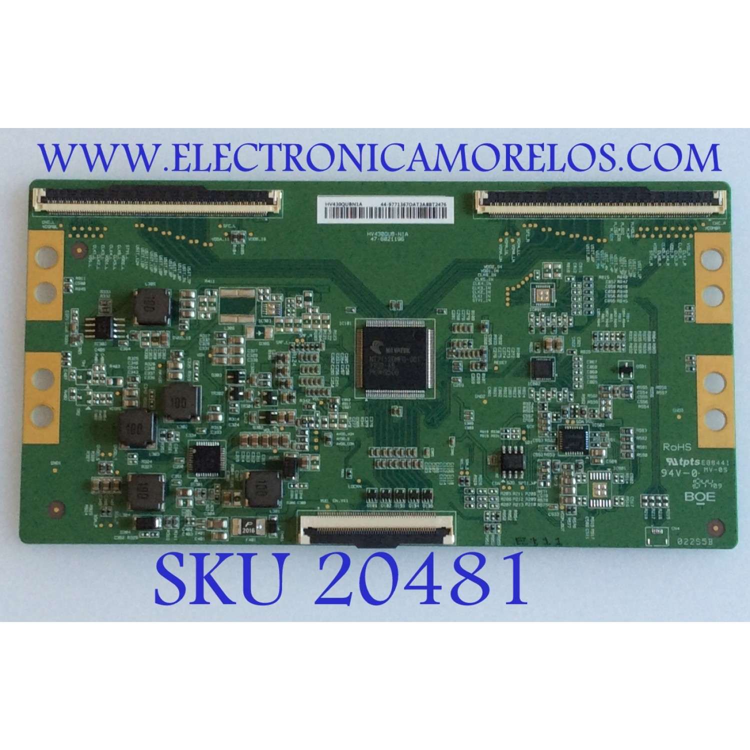 T-CON VIZIO /  44-9771367O / HV430QUBN1A / 44-97713670 / PANEL TPT430H3 -QUBN1A.K REV:SA9P0B / DISPLAY HV430QUB-N1A / MODELO E43-F1 LTMUWTKV