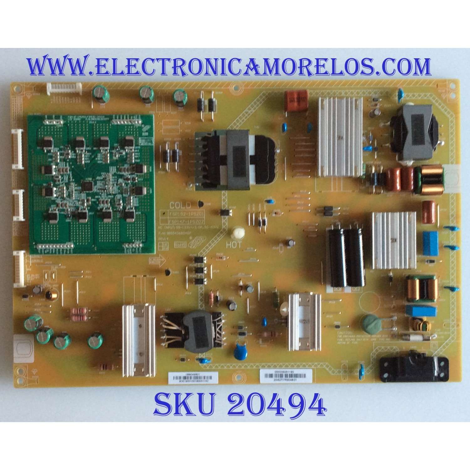 FUENTE DE PODER VIZIO / 0500-0605-1190 / 3BS0436804GP / FSP192-1PSZ01 / MODELOS E65-F0 LAUAWVKU / E65-F0 LAUSWVKU
