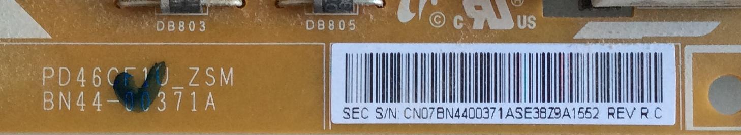 FUENTE DE PODER BACKLIGHT SAMSUNG / BN44-00371A / PD46CF1U_ZSM / PSLF201C02A/B / PANEL LTF460HJ04-A02 / MODELO UN46C6900VFXZA  SQ01 / UN46C6800UFXZA - Imagen 2