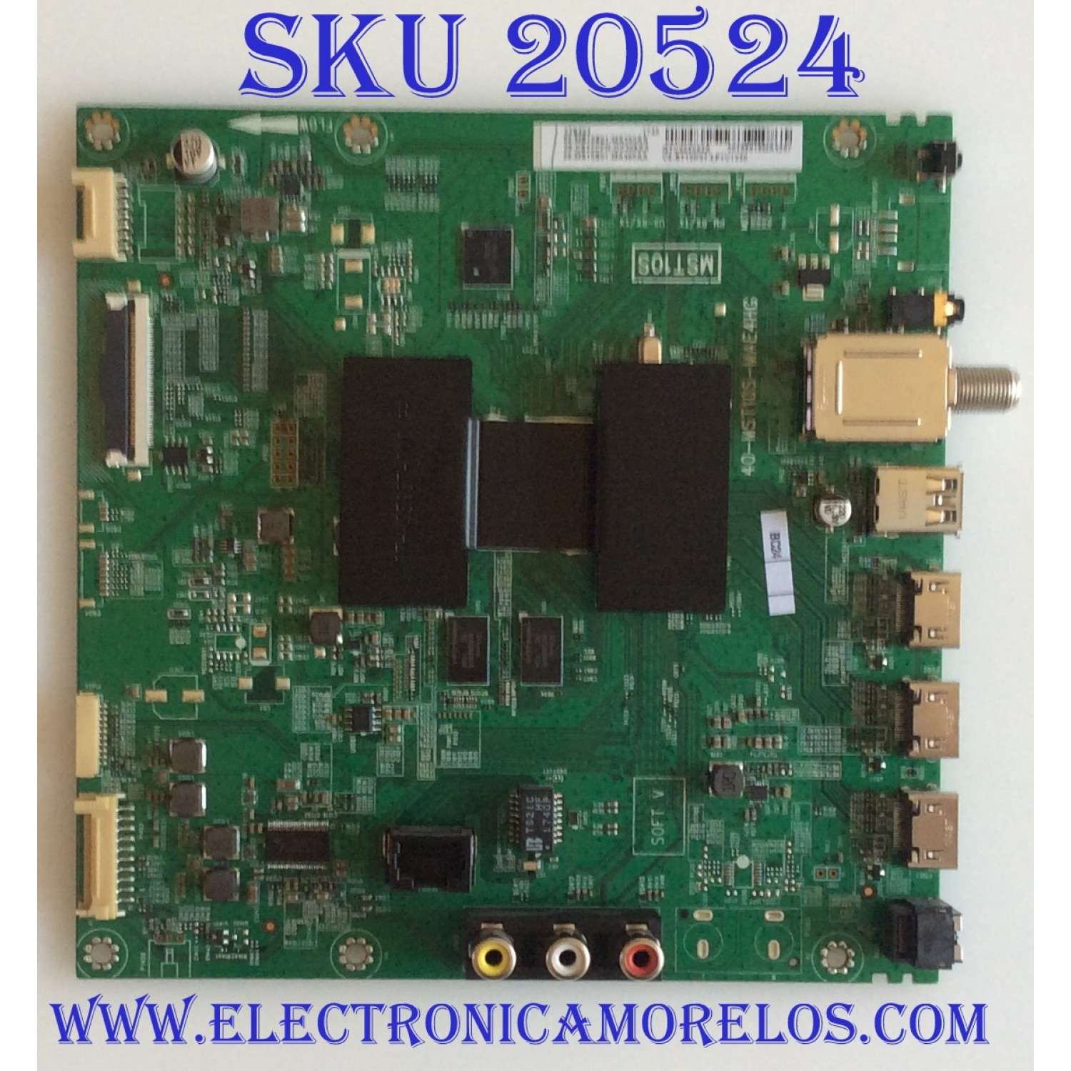 MAIN PARA TV TCL·ROKU TV 4K·UHD·HDR / NUMERO DE PARTE 08-CS55CFN-OC406AA / 40-MST10S-MAE4HG / MST10S / V8-ST10K01-LF1V / 08-MS10S01-MA200AA / 08-MS10S01-MA300AA / PANEL LVU550ND1L CD9W20 / DISPLAY ST5461D04-3 VER.2.1 / MODELO 55S403