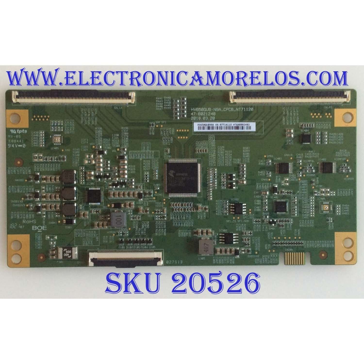 T-CON PARA TV VIZIO / NUMERO DE PARTE 44-9771411O / HV650QUBN9A / CPCB_NT71120 / 44-97714110 / 47-97714110 / 47-6021240 / PANEL BOEI650VQ1 / TV19710104_M656-G4 / MODELOS D65X-G4 LHBFXVBU / M656-G4 LBPFQODW