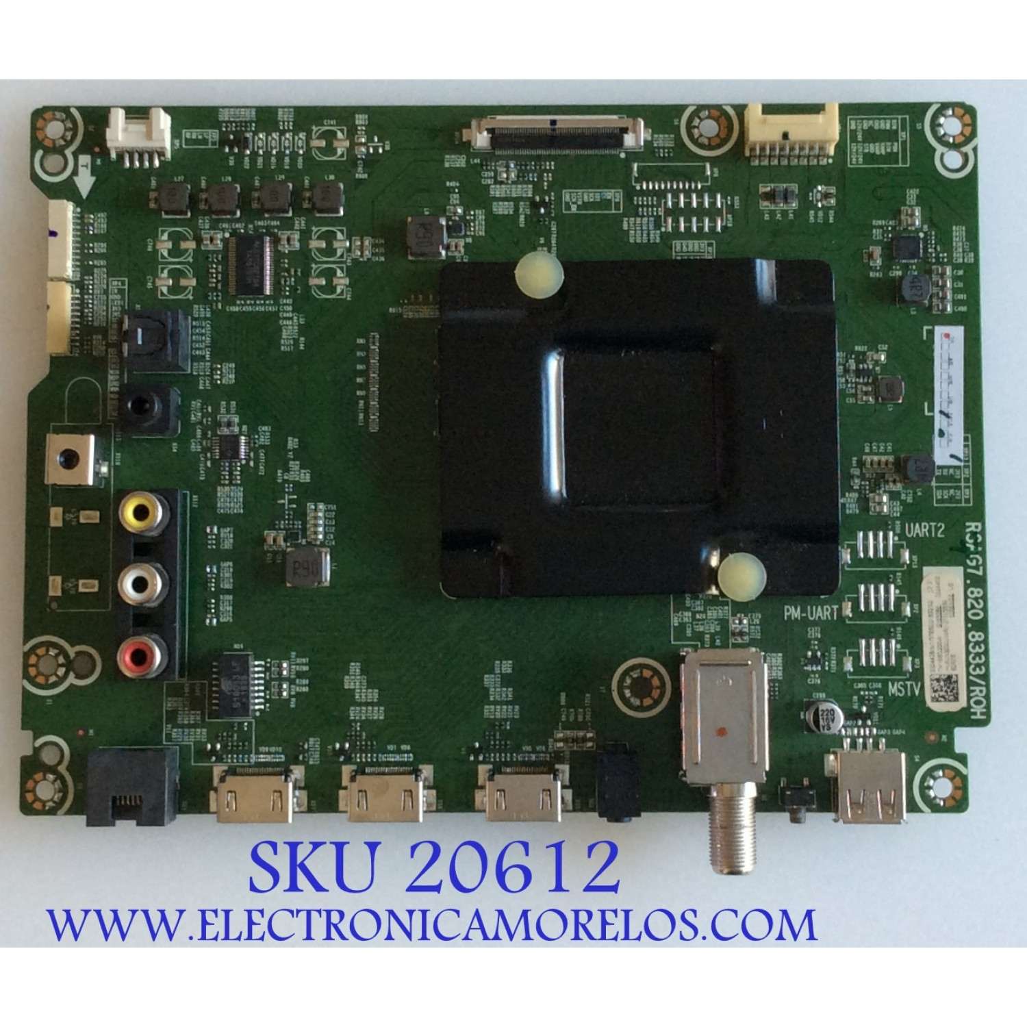 MAIN ORIGINAL PARA SMART TV HISENSE /NUMERO DE PARTE 232442B / BOARD RSAG7.820.8333/ROH / 232445B 3TE50G1832G2 TM18BD200W / PANEL HD500K3U54-L4\S0\GM\ROH  / DISPLAY T500QVN03.7 / MARCA HISENSE / MODELOS 50R7E