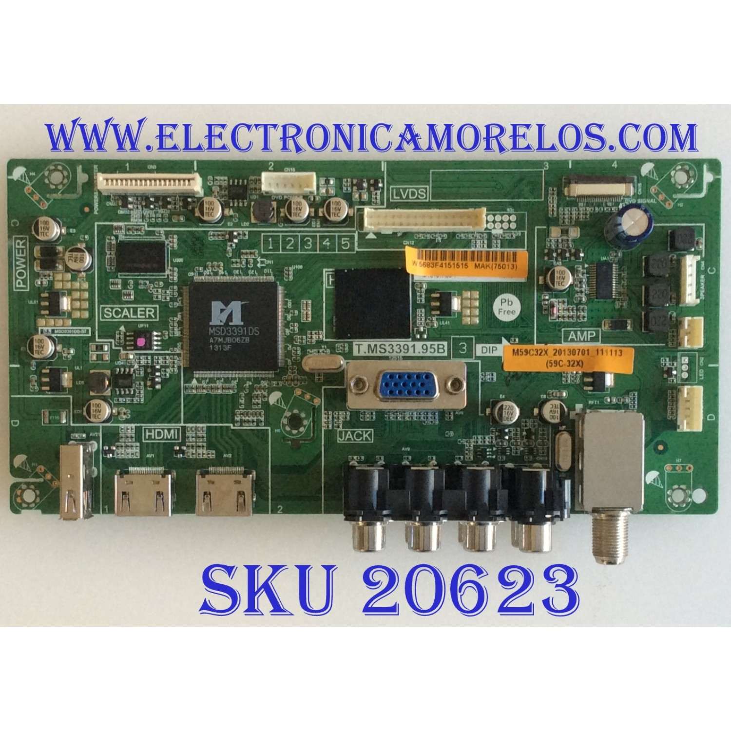 MAIN JVC / LT-32DE73 / T.MS3391.95B / 5683F4151515 / M59C32X_20130701_111113 / 1564200030 / PANEL LSC320AN02 / MODELO LT-32DE73