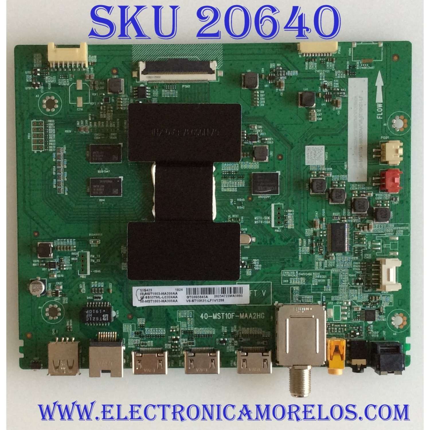 MAIN PARA TV TCL ORIGINAL / NUMERO DE PARTE 08-SS55TML-LC324AA / 40-MST10F-MAA2HG / V8-ST10K01-LF1V1286 / 08-MST1003-MA300AA / PANEL LVU550NDEL /  MODELOS 55S423 / 55S421 