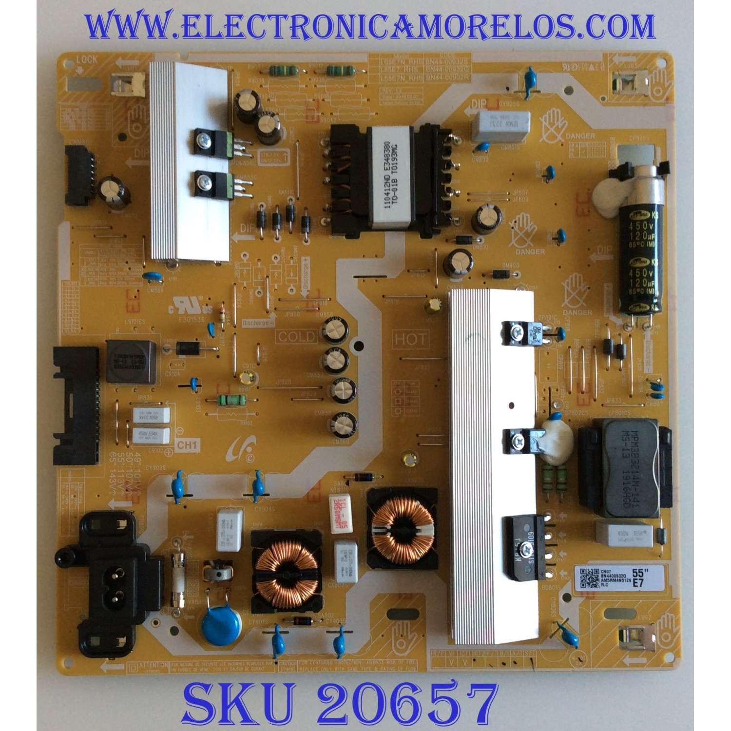FUENTE DE PODER PARA TV SAMSUNG / NUMERO DE PARTE BN4400932Q / BN44-00932Q / L55E7_RHS / MODELOS UN50RU710D / UN50RU7100 / UN55RU740DFXZA / UN55RU7100FXZA / UN55RU7300FXZA / UN58RU710DFXZA / UN58RU7100FXZA / UN58RU7100FXZC / MAS MODELOS EN DESCRIPCIÓN