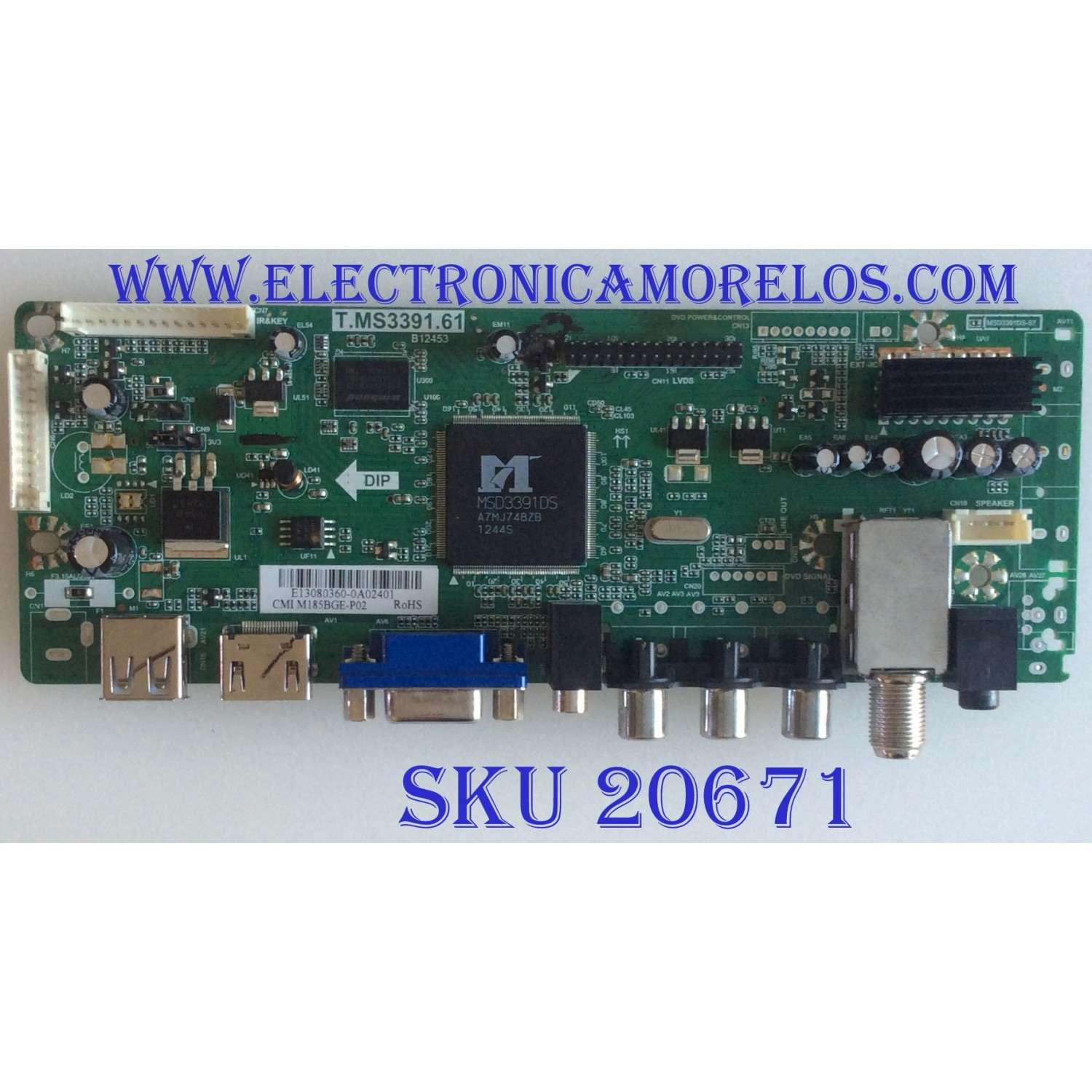 MAIN DIGITREX  / E13080360 / T.MS3391.61 / 813080621 / 6021041448 / CMI M185BGE-P02 / PANEL HK240WLEDM-AH13H / MODELO 
