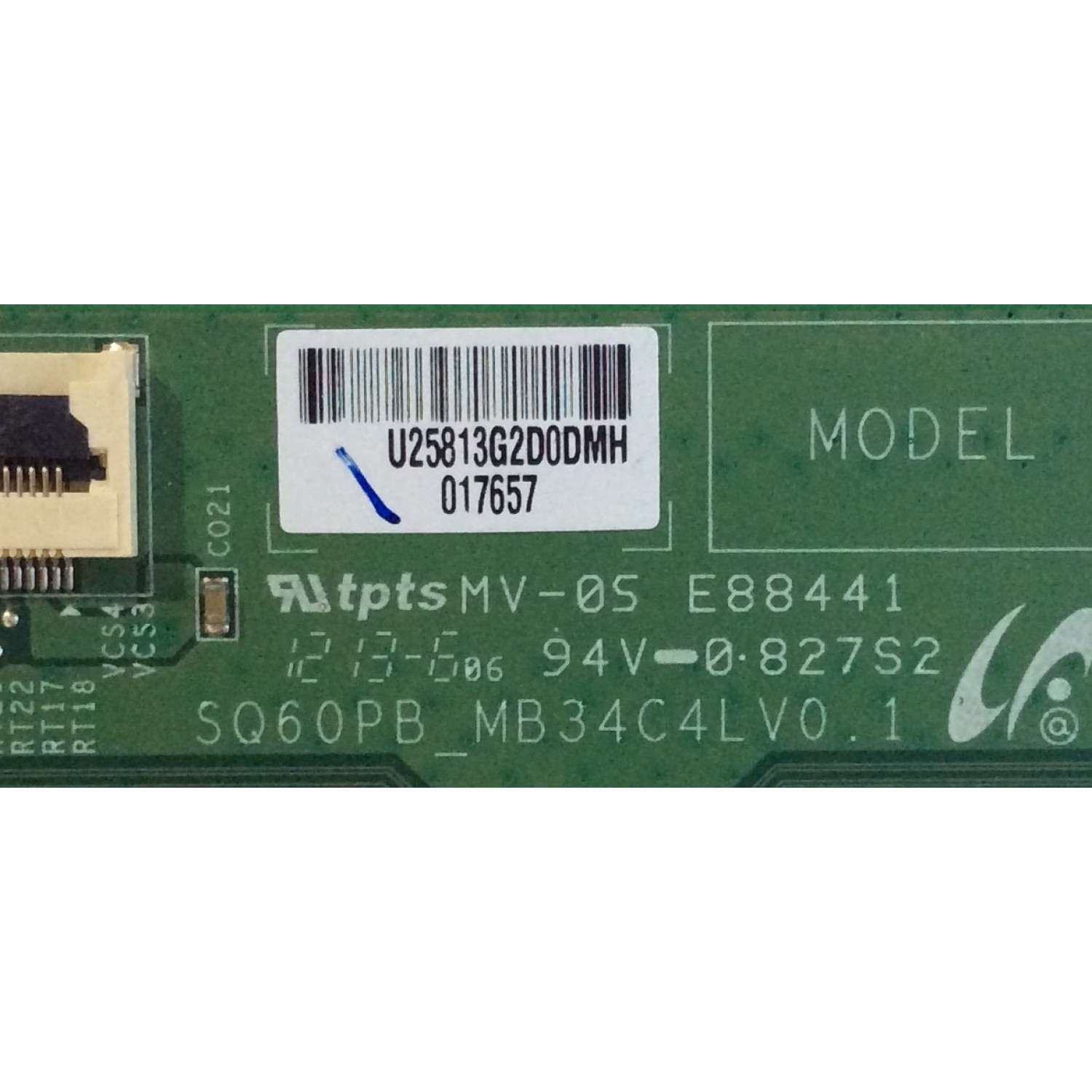 T-CON BERKSHIRE / INTERTEK / LJ94-25813G / SQ60PB_MB34C4LV0.1 / 017657 / PANEL LVF550SSTM(E6)(V2) / MODELO LE55FHDF3300ZB - Imagen 2