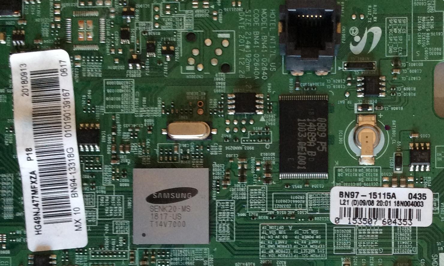 MAIN  SAMSUNG / BN94-13318G / BN41-02640A / BN97-15115A / PANEL CY-JN049BGLV4H / MODELO HG49NJ477MFXZA FA01 - Imagen 2