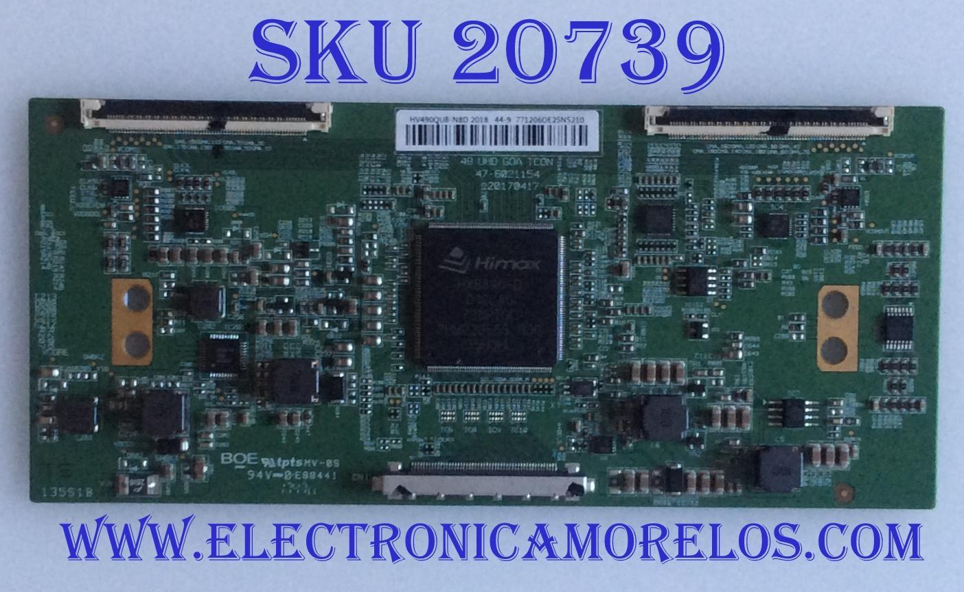 T-CON VIOS / PROSCAN / 44-9771206O / 47-6021154 / HV490QUB-N8D / PANEL CN49CN7280 / MODELOS TV4919K / PLDED4935A-UHD-B