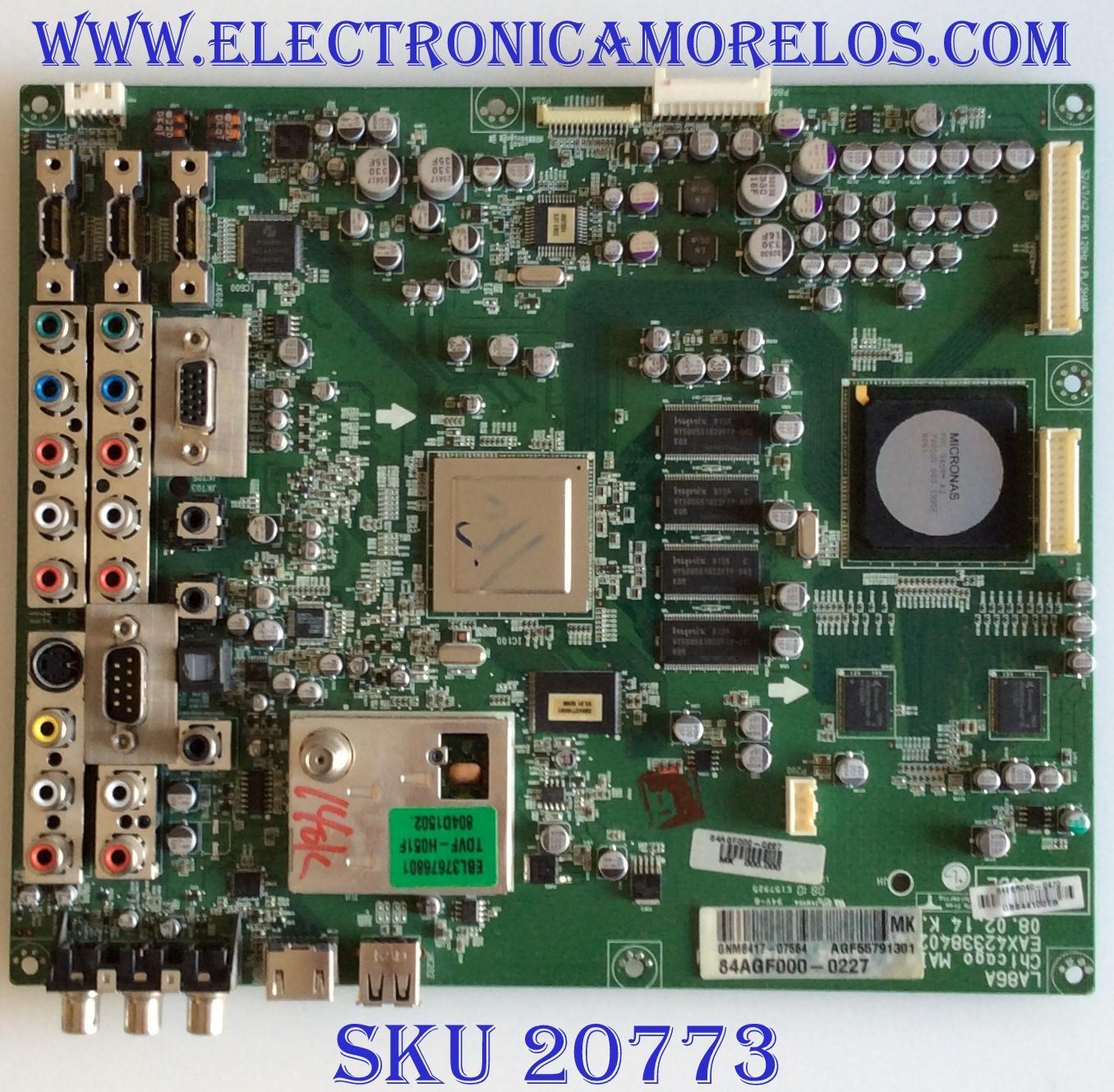 MAIN LG / AGF55791301 / EAX42338402 / EAX42338403 / PANEL LC420WUD-(SA)(A1) / MODELO 42LG70-UA AUSQLJR / PARTES SUSTITUTAS CRB30432701 / EBU50597102