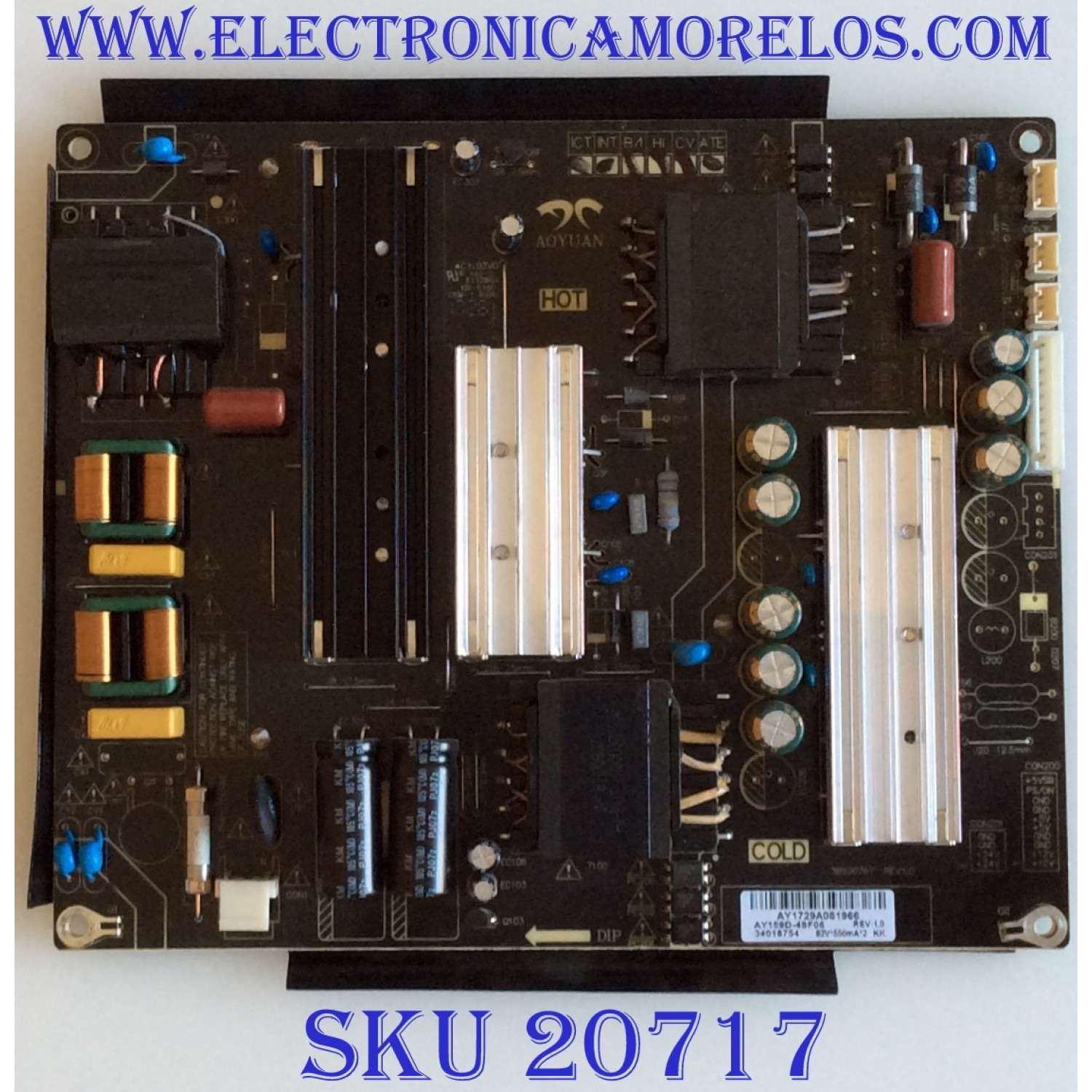 FUENTE DE PODER WESTINGHOUSE / ELEMENT / AY159D-4SF06 / AY1729A / 34018754 / PANEL MD5526YTLU / MODELOS WE55UDT108 / E4SFT5517 J7M0M