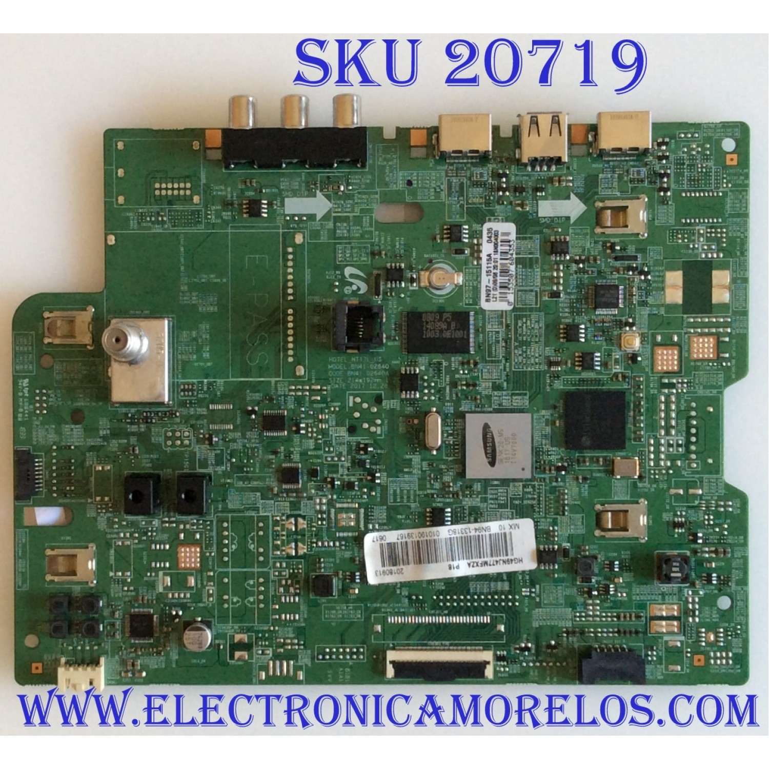 MAIN  SAMSUNG / BN94-13318G / BN41-02640A / BN97-15115A / PANEL CY-JN049BGLV4H / MODELO HG49NJ477MFXZA FA01