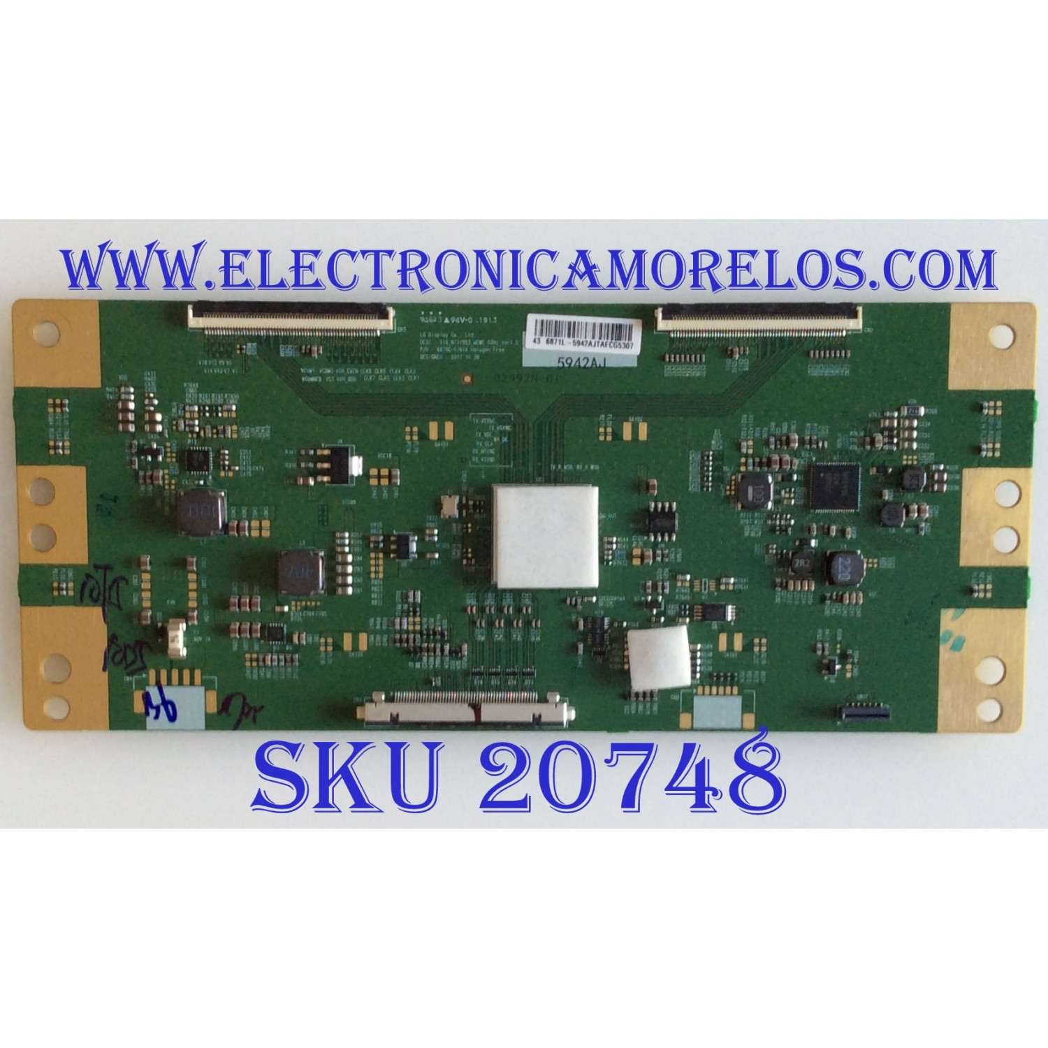 T-CON SONY / 6871L-5942A / 6870C-0761A / 5942A / PANEL YM9F043HNG01 / MODELO XBR-43X800G