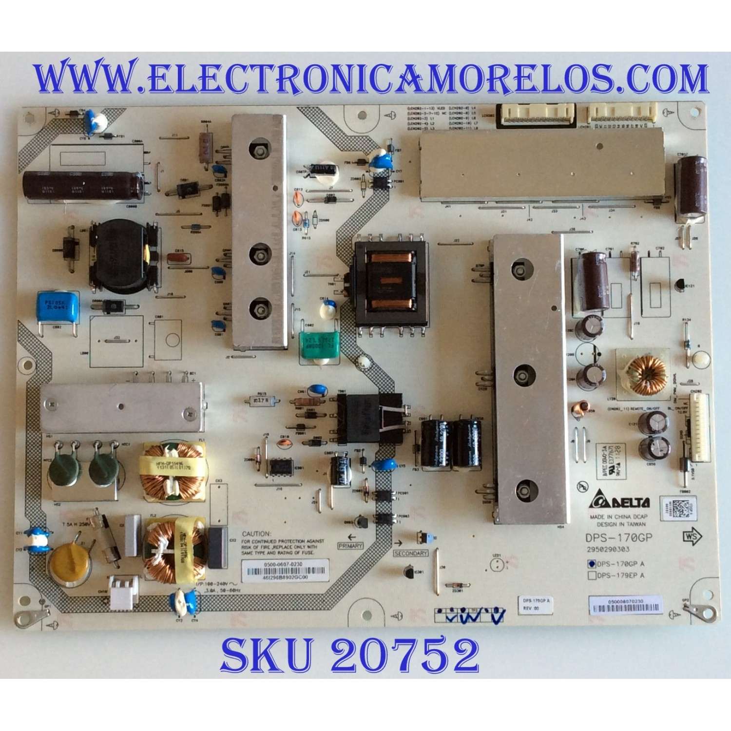 FUENTE DE PODER JVC / 0500-0607-0230 / DPS-170GP A / 050006070230 / PANEL LC420EUH (RD)(A1) / MODELO JLE42BC3001 TR1DAG