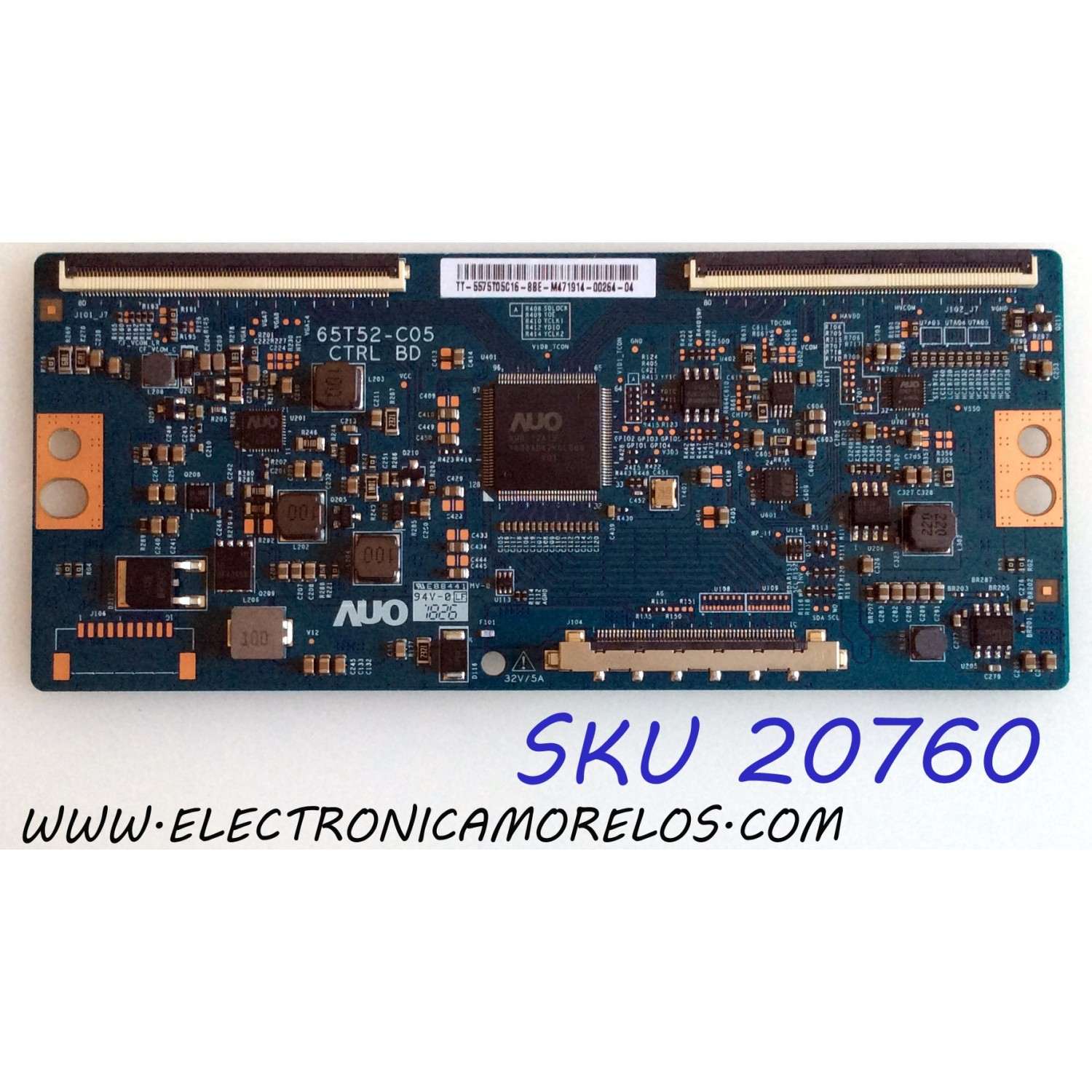 T-CON VIZIO / 55.75T05.C16 / 65T52-C05 CTRL BD / 5575T05C16 / PANEL T750QVR01.2 / MODELOS E75-F2 LWZ2WWNU / E75-F1 LTMWWWMU