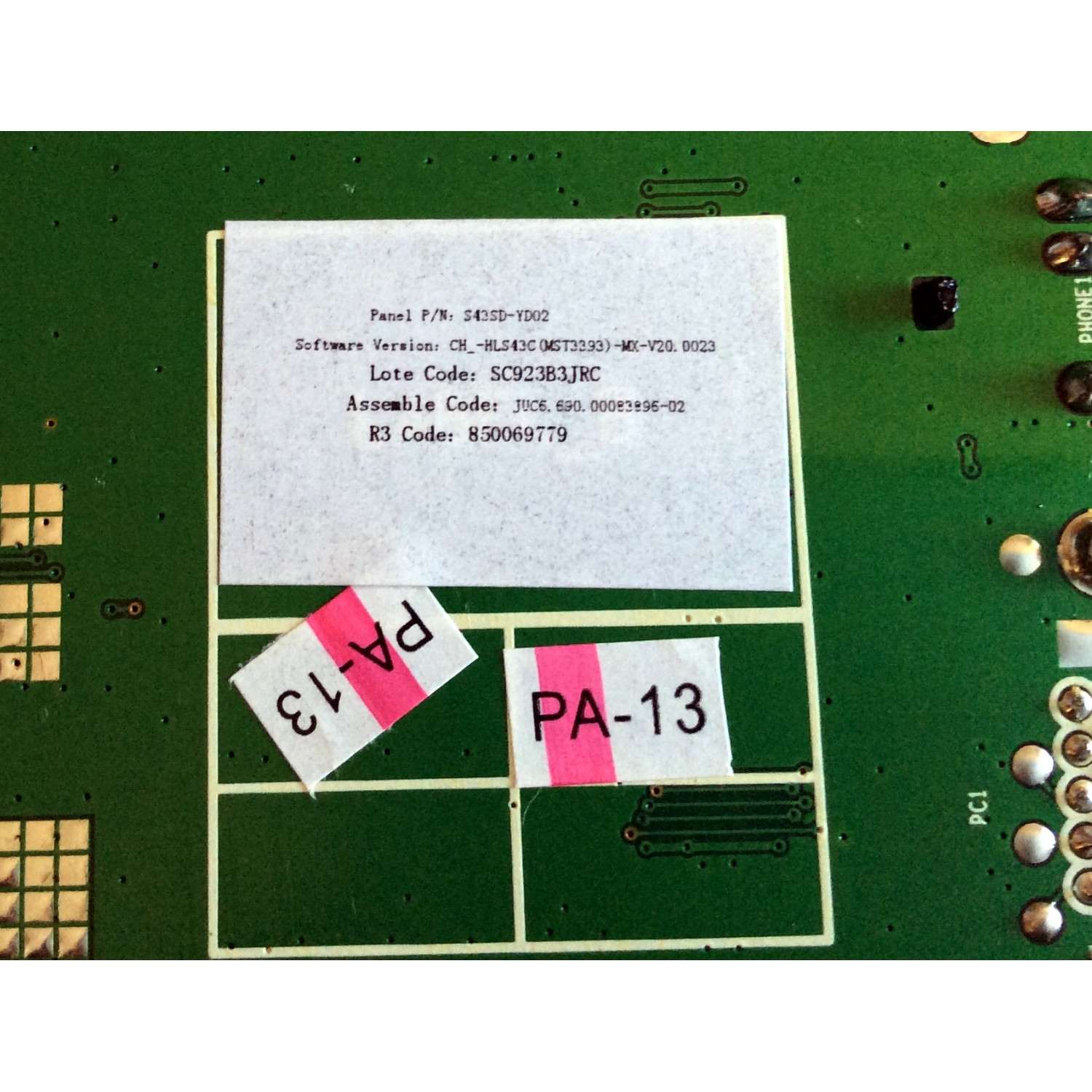 MAIN RCA / 923B3JRB / JUC7.820.00083893 / HLS43C / PANEL S43SD-YD02 / MODELO  - Imagen 4
