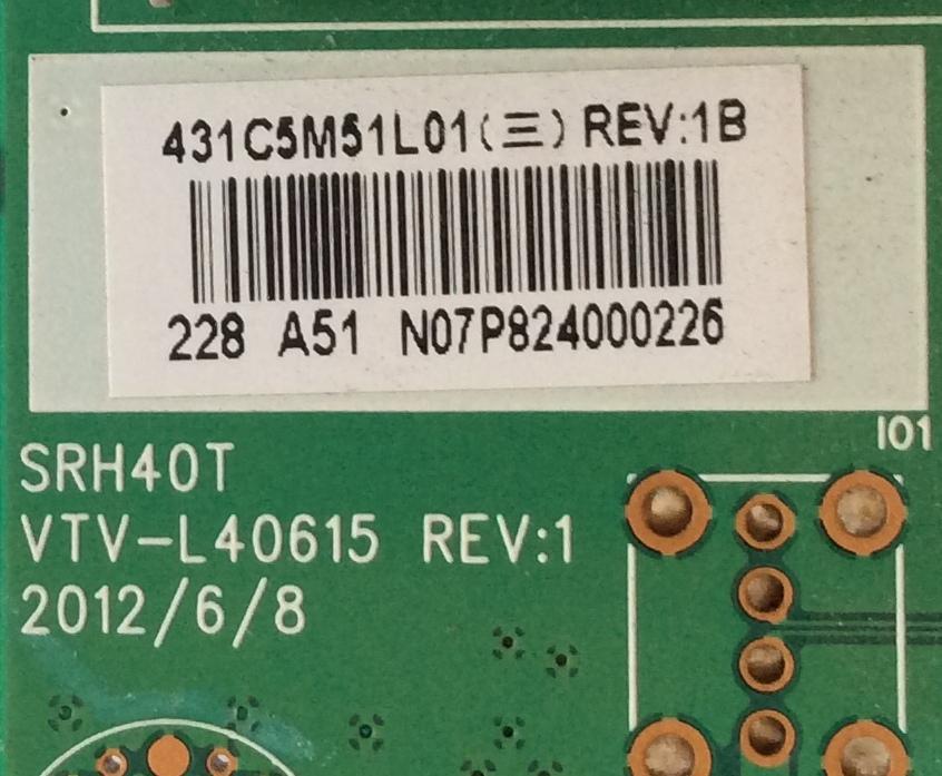 MAIN TOSHIBA / 461C5M51L01 / 431C5M51L01 / SRH40T / VTV-L40615 / PANEL LTA320AP33 / MODELO 32L2200U - Imagen 2