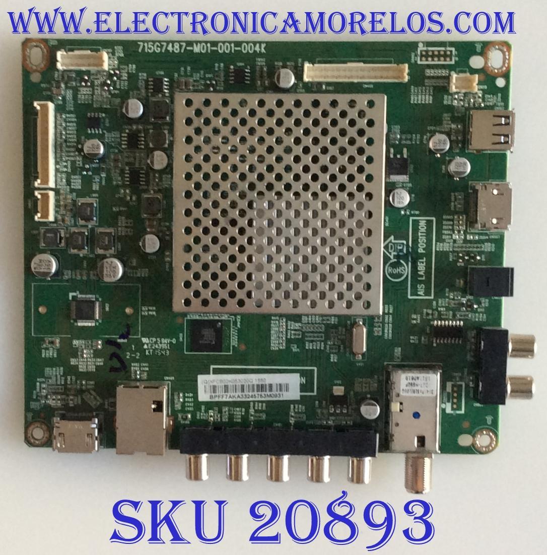 MAIN VIZIO / 756TXFCB02K0530 / 715G7487-M01-001-004K / 715G7487-M2A-001-004K / (Q)XFCB02K053020Q / PANEL TPT315B5-WHBN0.K REV:S5941C / MODELO D32H-D1 LTTUUKBR