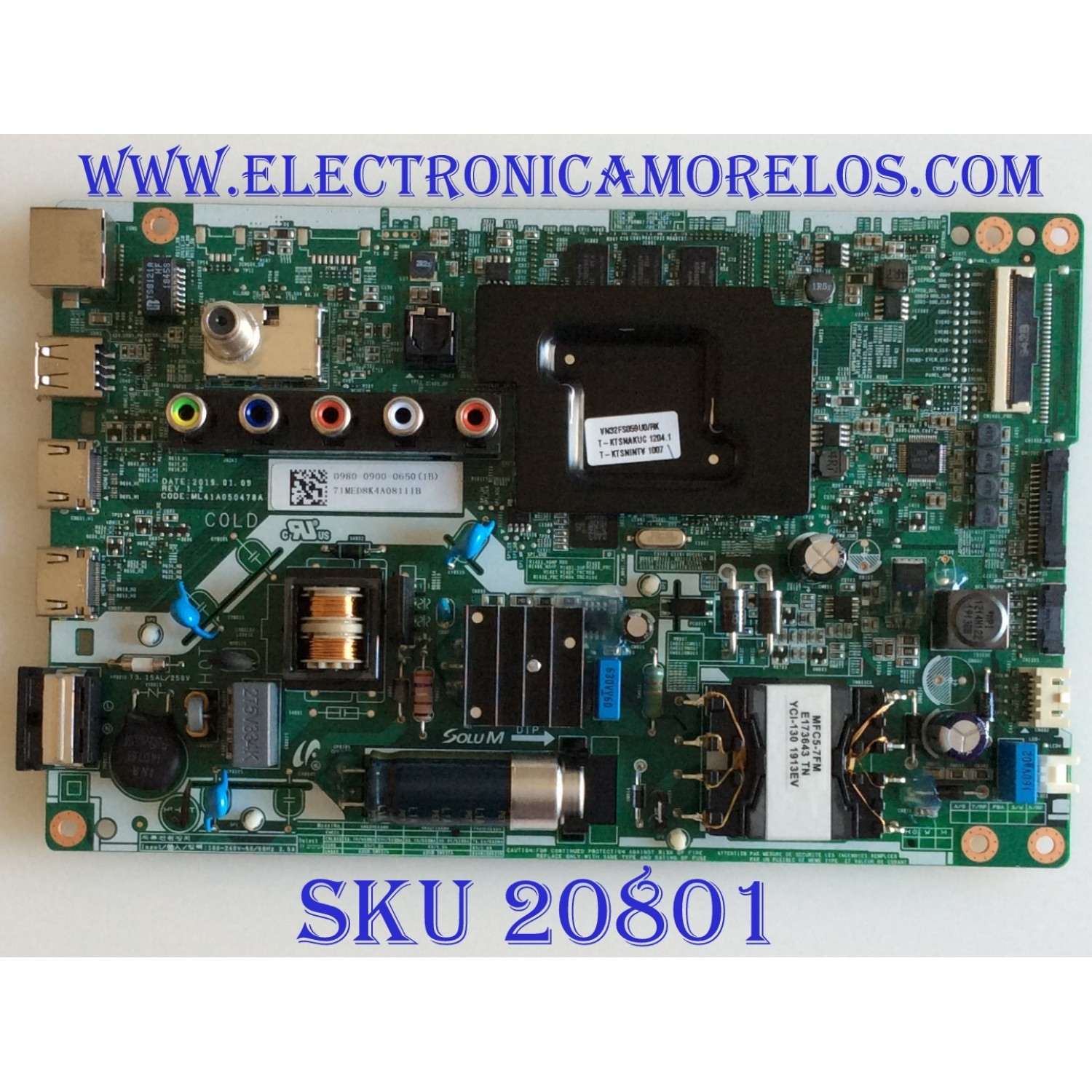 MAIN FUENTE ((COMBO)) PARA TV SAMSUNG HD SMART TV / NUMERO DE PARTE 0980-0900-0650 / ML41A050478A / VN32FS059U0/RK / VN32FS059U0 / 098009000650 / PANEL HV320FHB-N10 / MODELO UN32N5300 / UN32N5300AFXZA RZ02 / UN32N5300AFXZA RC03