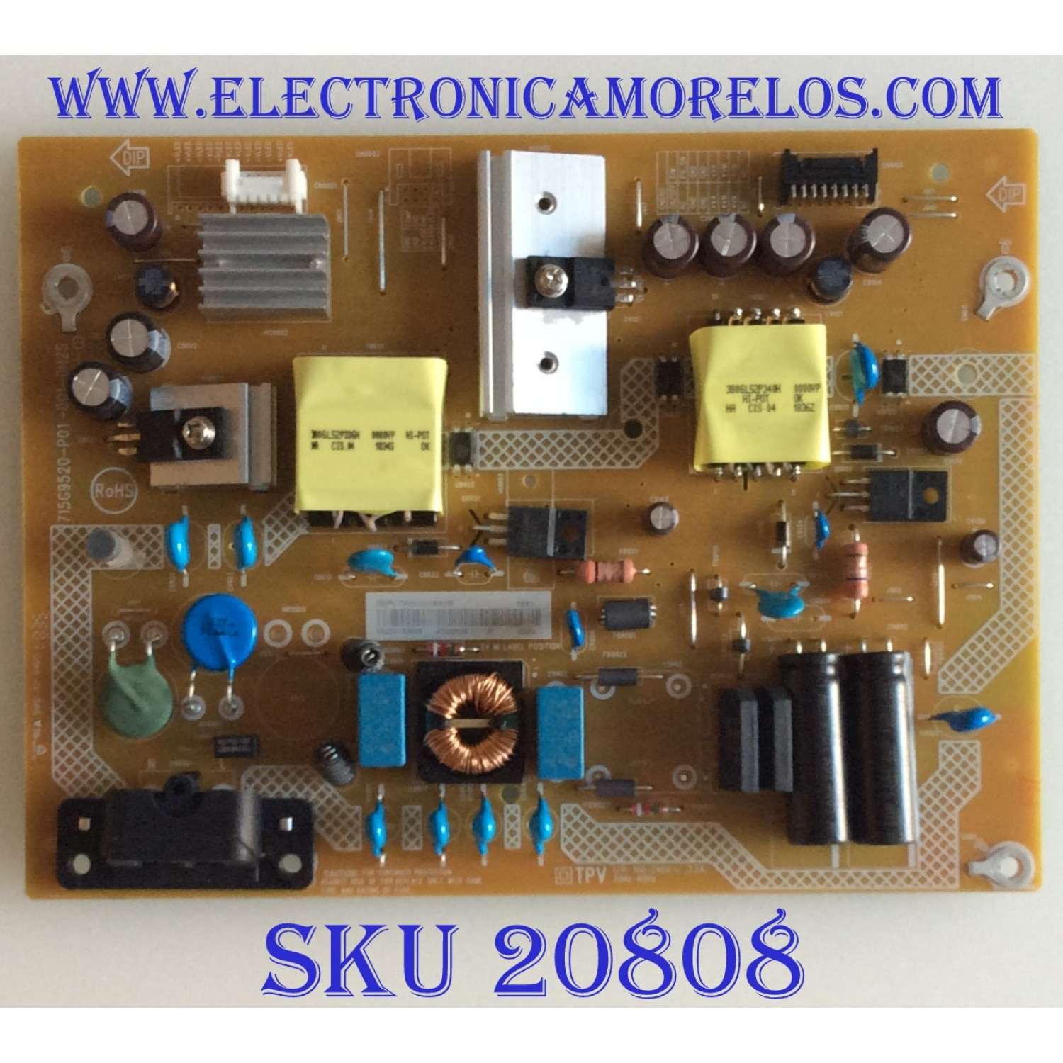FUENTE DE PODER INSIGNIA / PLTVHU331XAH8 / 715G9520-P01-001-0H2S / (X)PLTVHU331XAH8 / PANEL TPT390J1-QVN05.U REV:S000E / MODELO NS-39DF510NA19