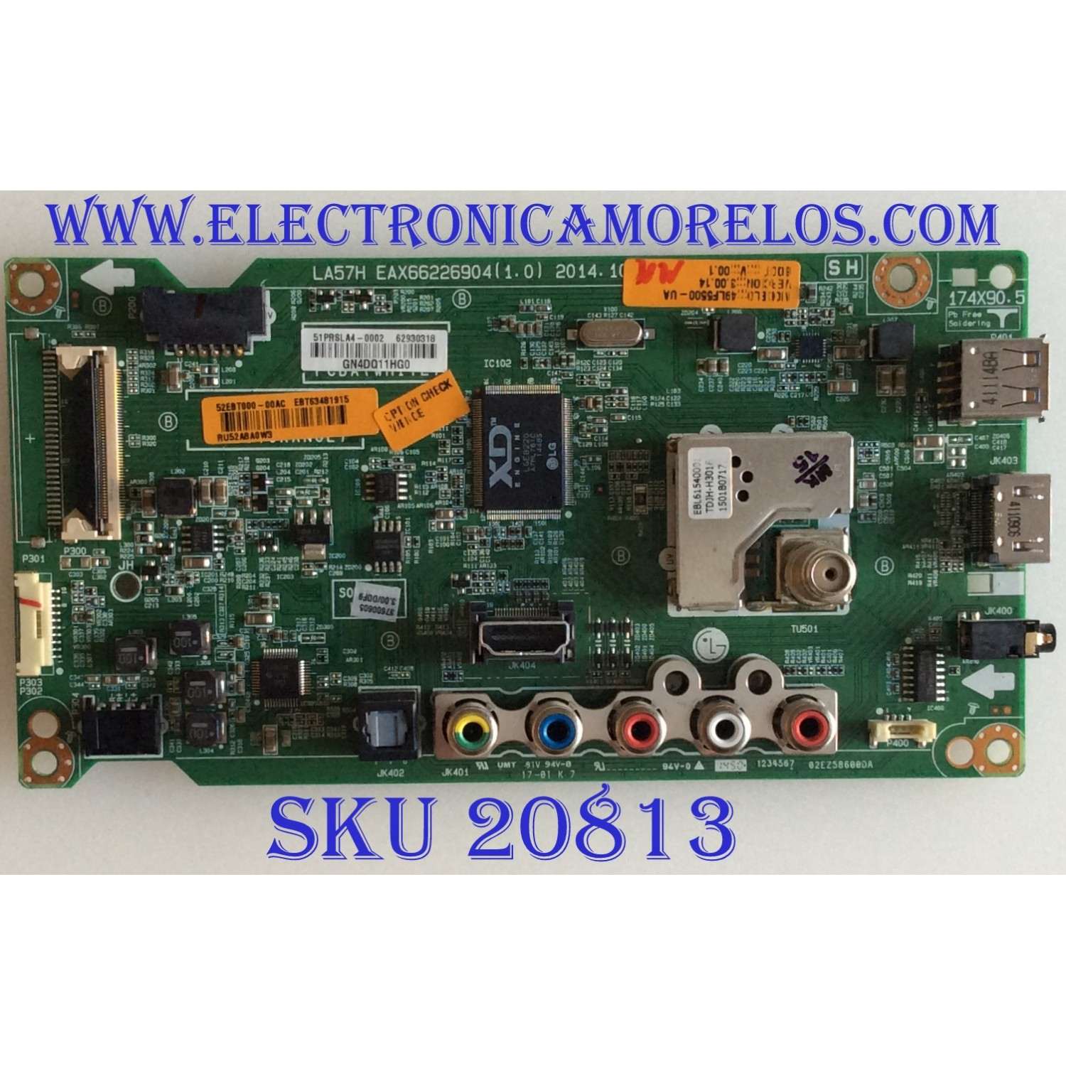 MAIN LG / EBT63481915 / EAX66226904(1.0) / 62930318 / PANEL LC490DUE(MG)(A6) / MODELO 49LF5500-UA.AUSYLJR