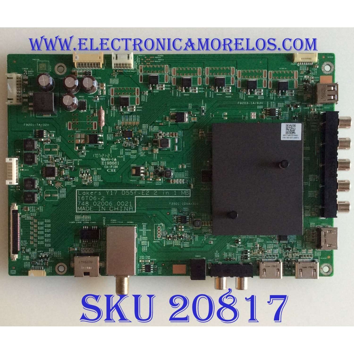 MAIN VIZIO / 7755.02001.A001 / 748.02006.0021 / 17011601A01 / ARS734020010001 / 791.02010.A001 / 16T06-2 / MODELO D55F-E2 LWZ2VPDT