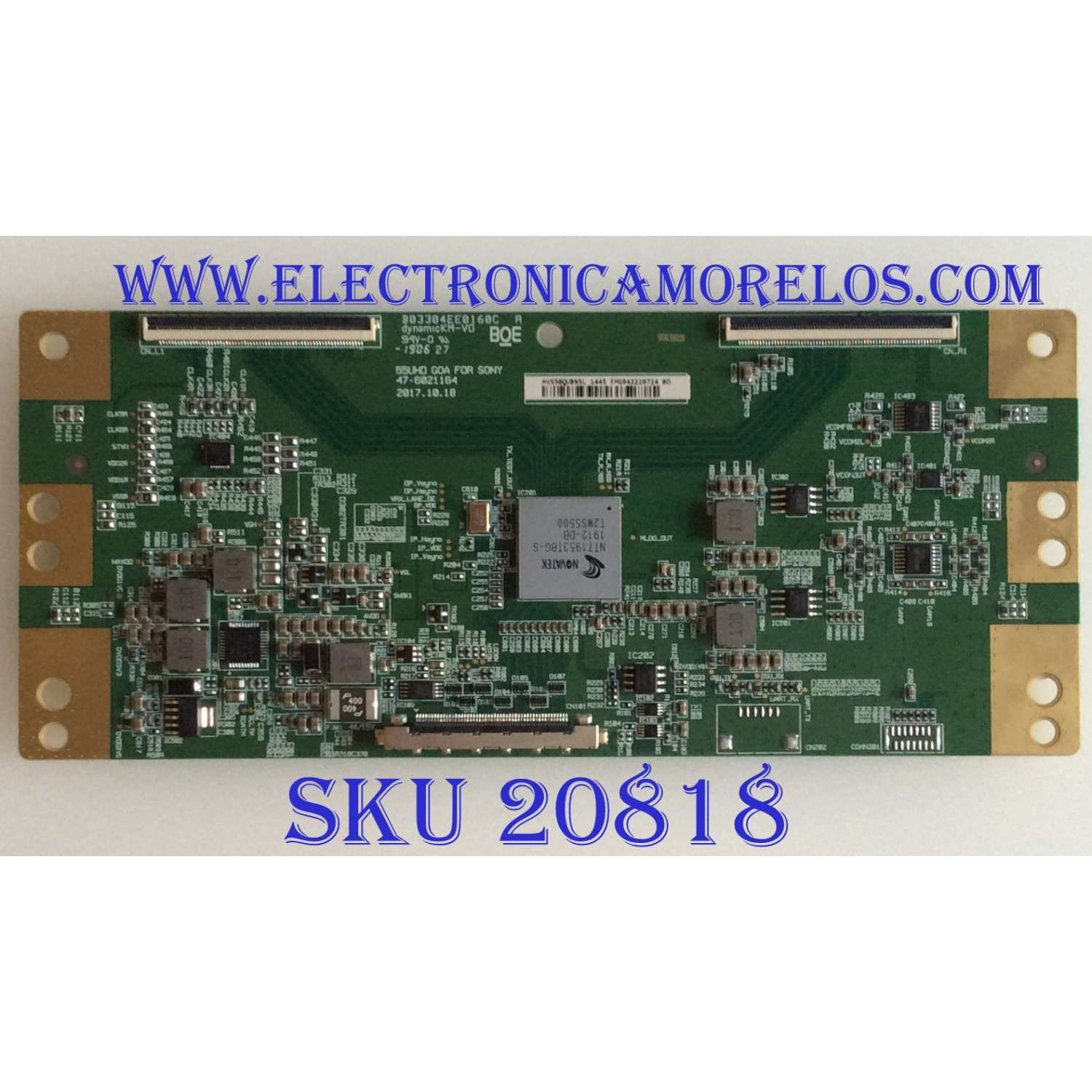 T-CON SONY / HV550QUB-N5L / 47-6021164 /  HV550QUBN5L / B03304EE0160C / 1445 / PANEL YM9F055CNO01 / MODELO XBR-55X800G / KD-55X750H