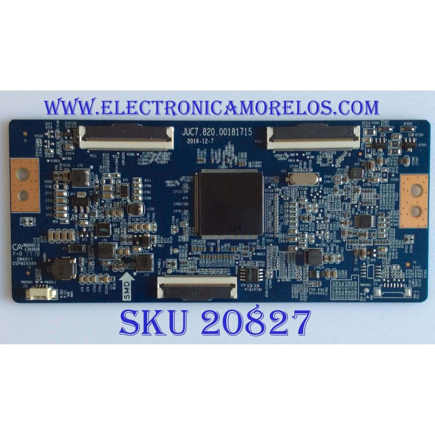 T-CON PARA TV ELEMENT / NUMERO DE PARTE 998L7PT E4SW5017RKU / JUC7.820.00181715 / PANEL C500U17-E61-A / MODELO E4SW5017RKU