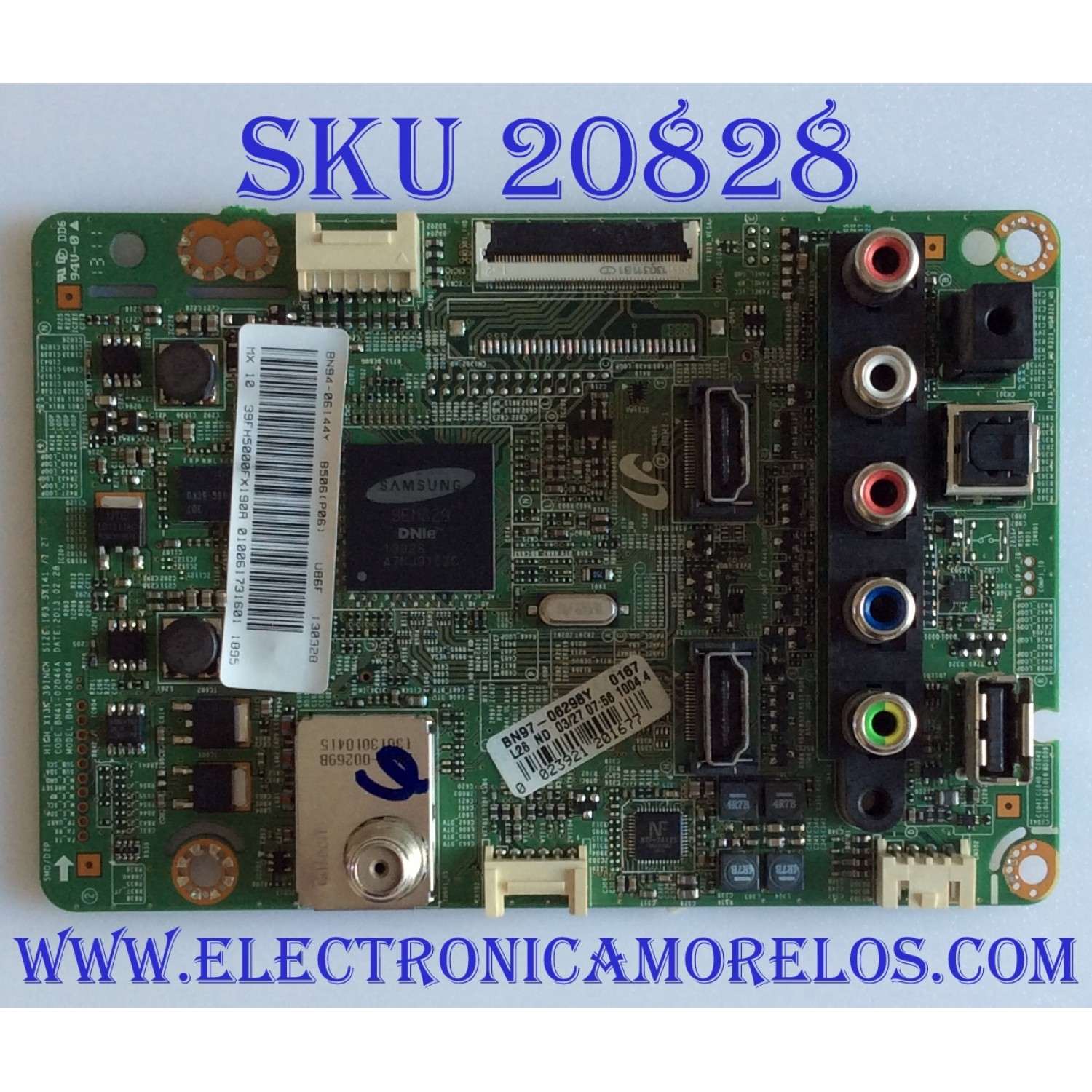 MAIN SAMSUNG / BN94-06144Y / BN41-02046A / BN97-06298Y / PANEL DE390BGM-C1 / PARTE SUSTITUTA BN94-06778E / MODELO UN39FH5000FXZA CD01