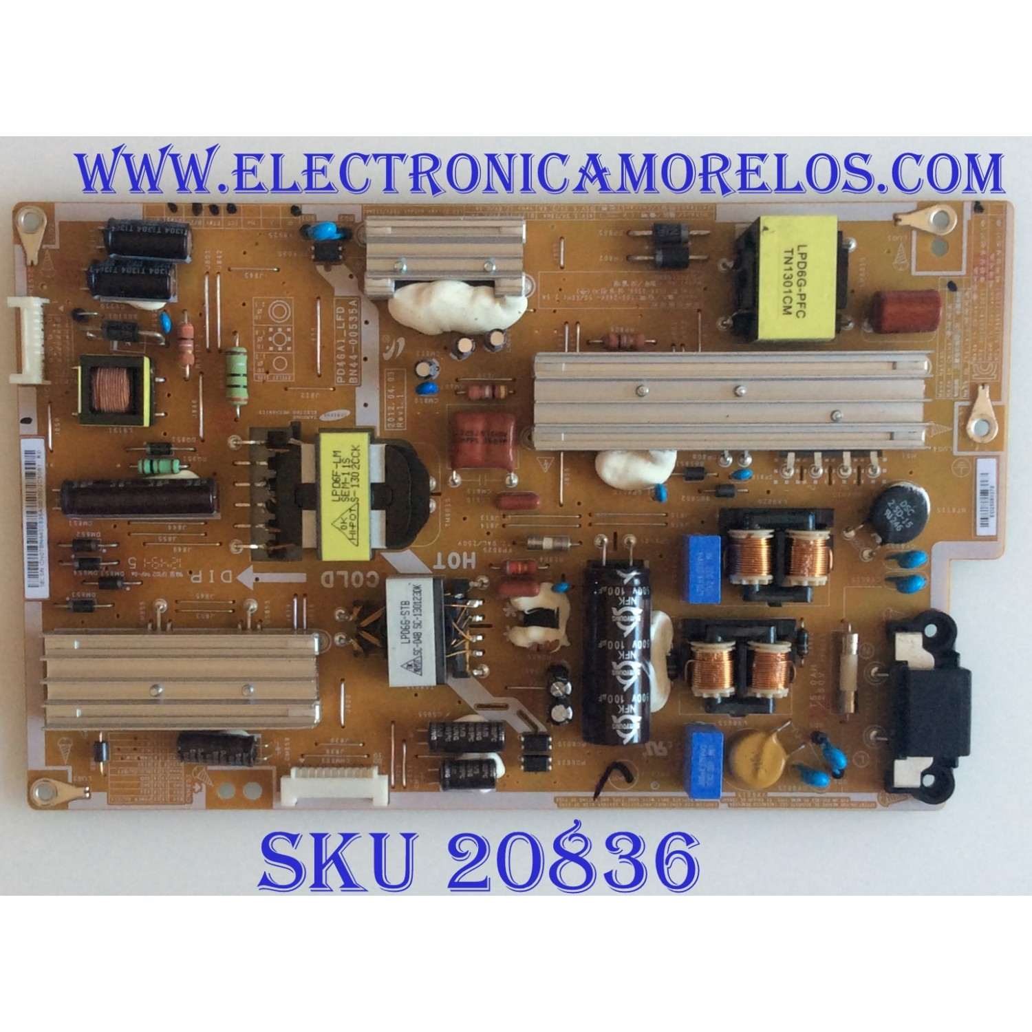 FUENTE DE PODER SAMSUNG / BN44-00535A / PD46A1_LFD / BN4400535A / KTL SU10054-12011 / PANEL LTJ460HN08-V / MODELO