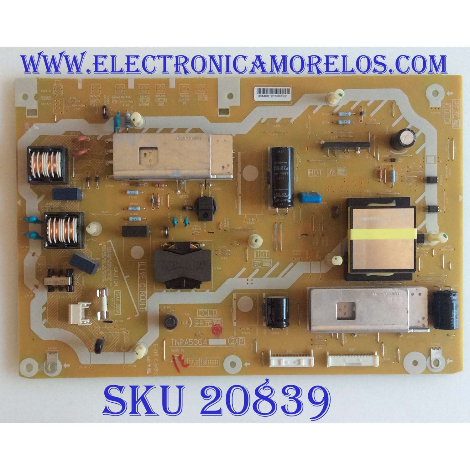 FUENTE DE PODER PANASONIC / TXN/P1MWUU / TNPA5364CD / TNPA5364 / PANEL LC420EUN-(SD)(V2) / MODELO TC-L42E3