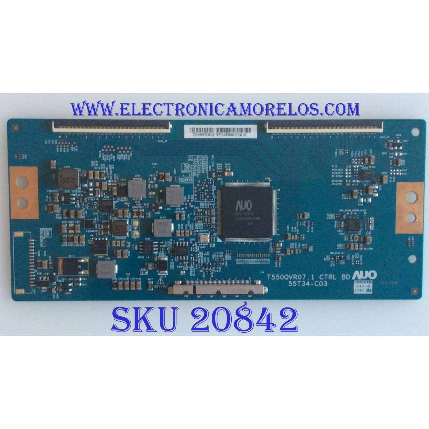 T-CON PARA TV INSIGNIA·ROKU TV 4K UHD SMART TV / NUMERO DE PARTE 55.55T32.C13 / 55T34-C03 / 5555T32C13 / T550QVR07.1 CTRL BD / PANEL TPT550U1-QVN05.U REV:S000G / MODELO NS-55DR710NA17