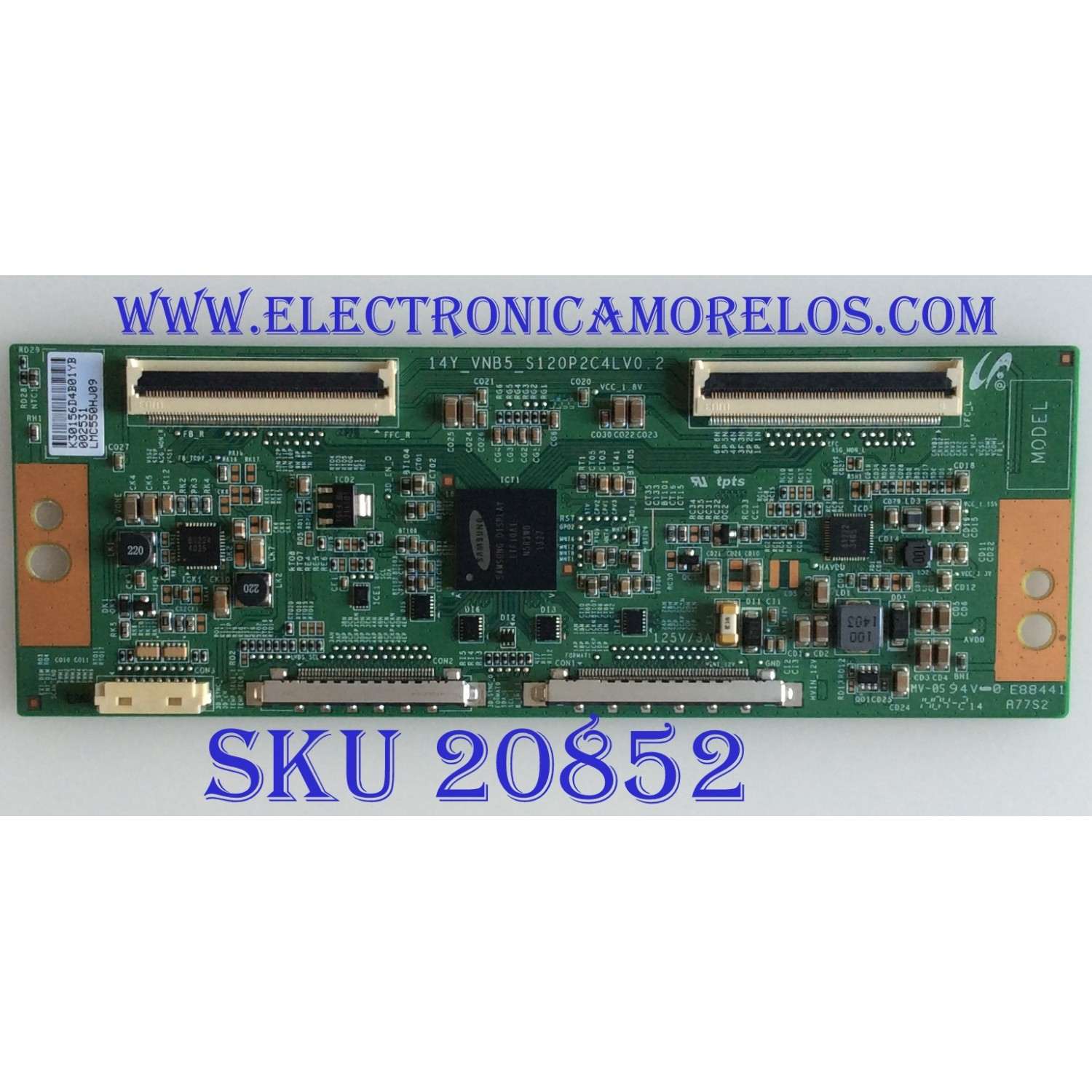 T-CON PANASONIC / RCA / LJ94-30156D / 14Y_VNB5_S120P2C4LV0.2 / K30156D / LSC550HJ09 / PANEL PAV5533-01 / MODELOS TC-55AS530U / LED55G55R120Q 