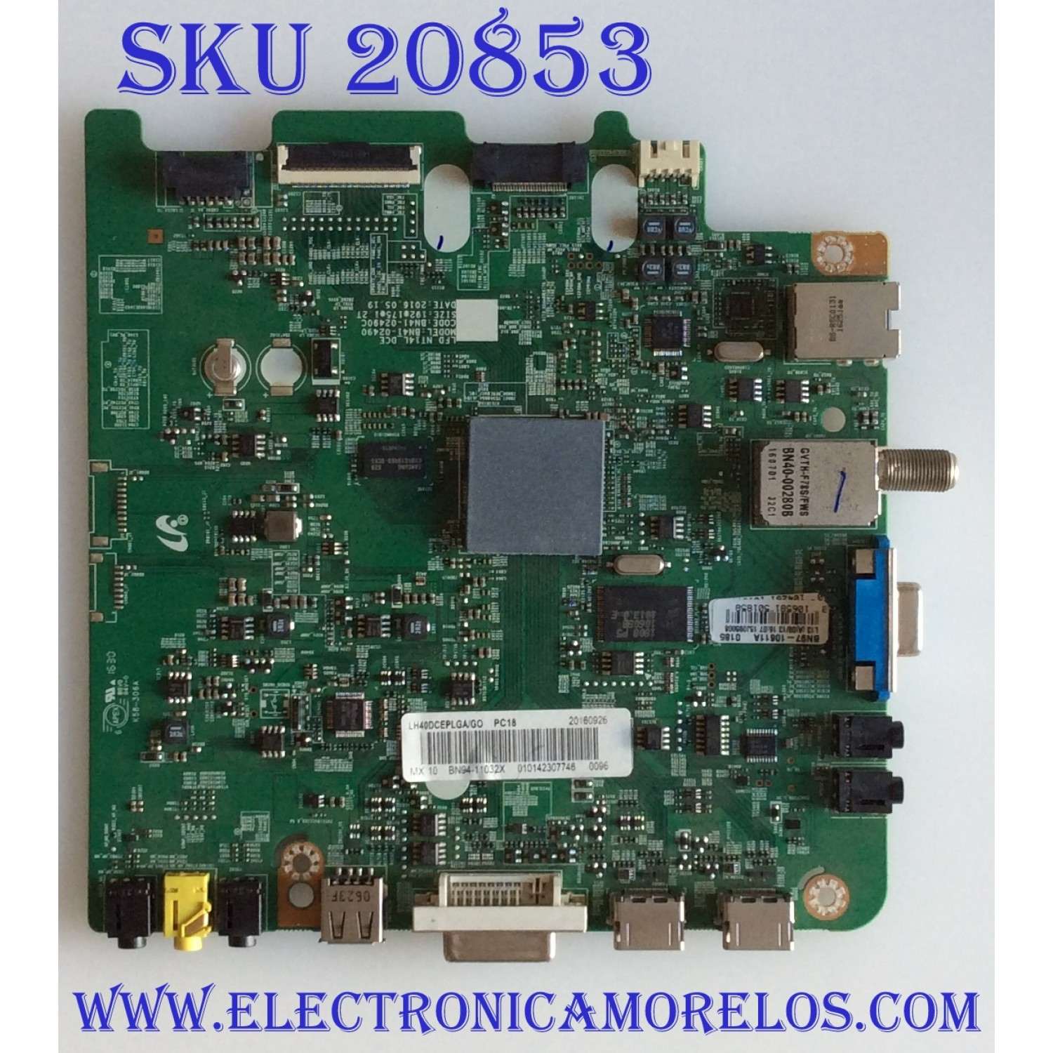 MAIN SAMSUNG / BN94-11032X / BN41-02490C / BN97-10611A / PANEL CY-GH040BGLVPH / MODELO LH40DCEPLGA/GO FB02