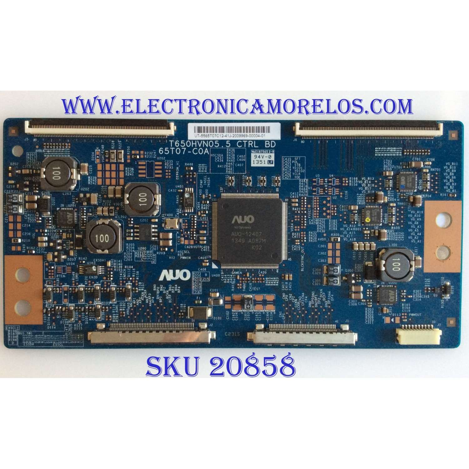 T-CON SHARP / JVC / 9LE098102657702 / 5565T07C12 / T650HVN05.5 / 65T07-C0A / 55.65T07.C12 / PANEL T650HVN05-5 / MODELOS LC-65LE643U / EM65FTR