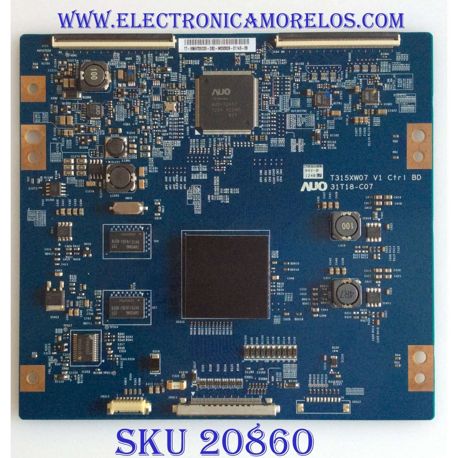 T-CON PARA TV SAMSUNG / NUMERO DE PARTE 5565T03C03 / T315XW07 / 31T18-C07 / 55.65T03.C03 / BN96-22428A / PANEL'S LE650CSA-V1 / CY-LE650CSAV1V / DISPLAY T650HN02.V1 / MODELOS UN65ES6500 / UN65ES6500FXZA MS01 / UN65ES6550 / UN65ES6550FXZA MH01