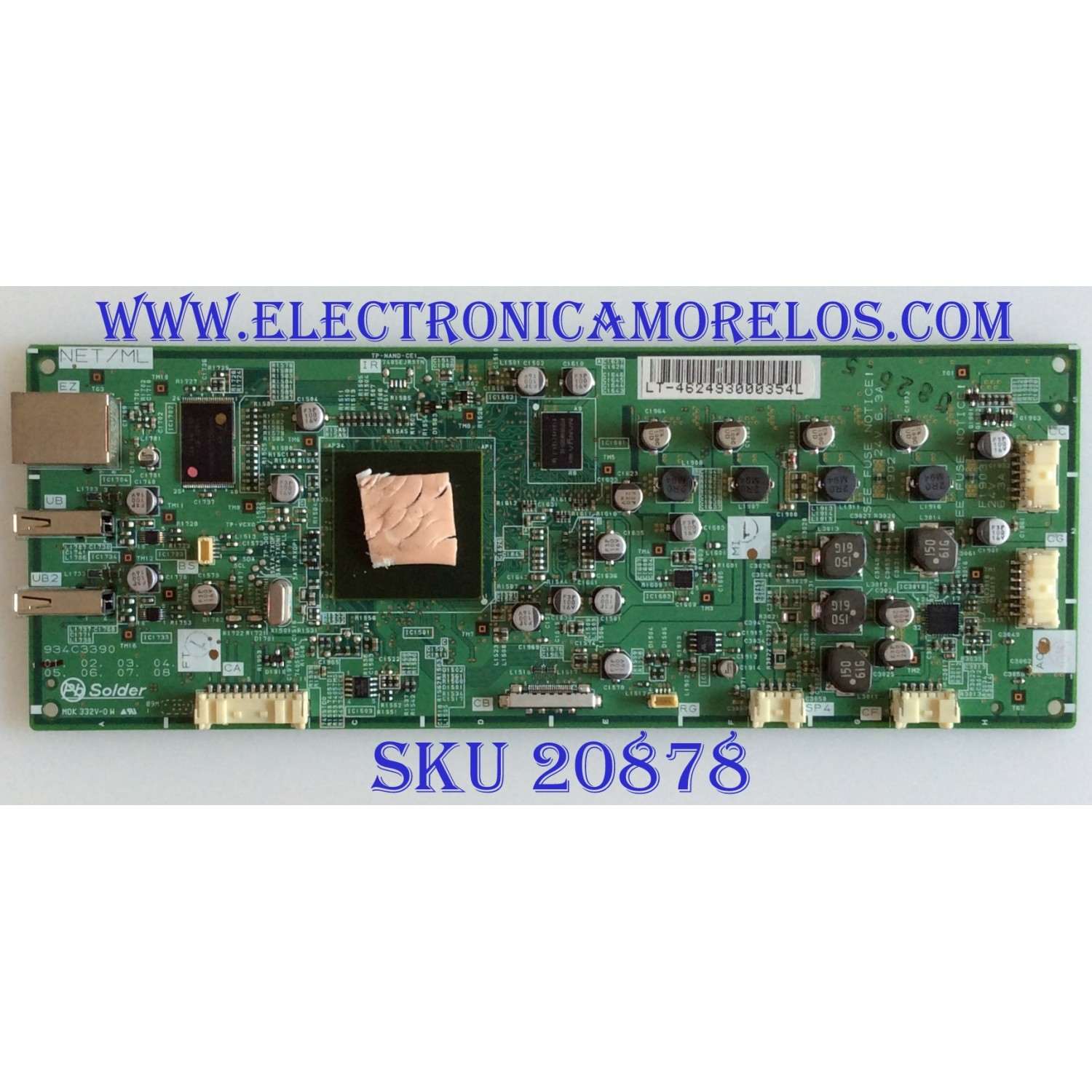 TARJETA DIGITAL MITSUBISHI / 934C339001 / 212A03201 / 08-00-70-F1-CE-66 / LT-462493000354L / PANEL LTA460HF09 / MODELO LT-46249