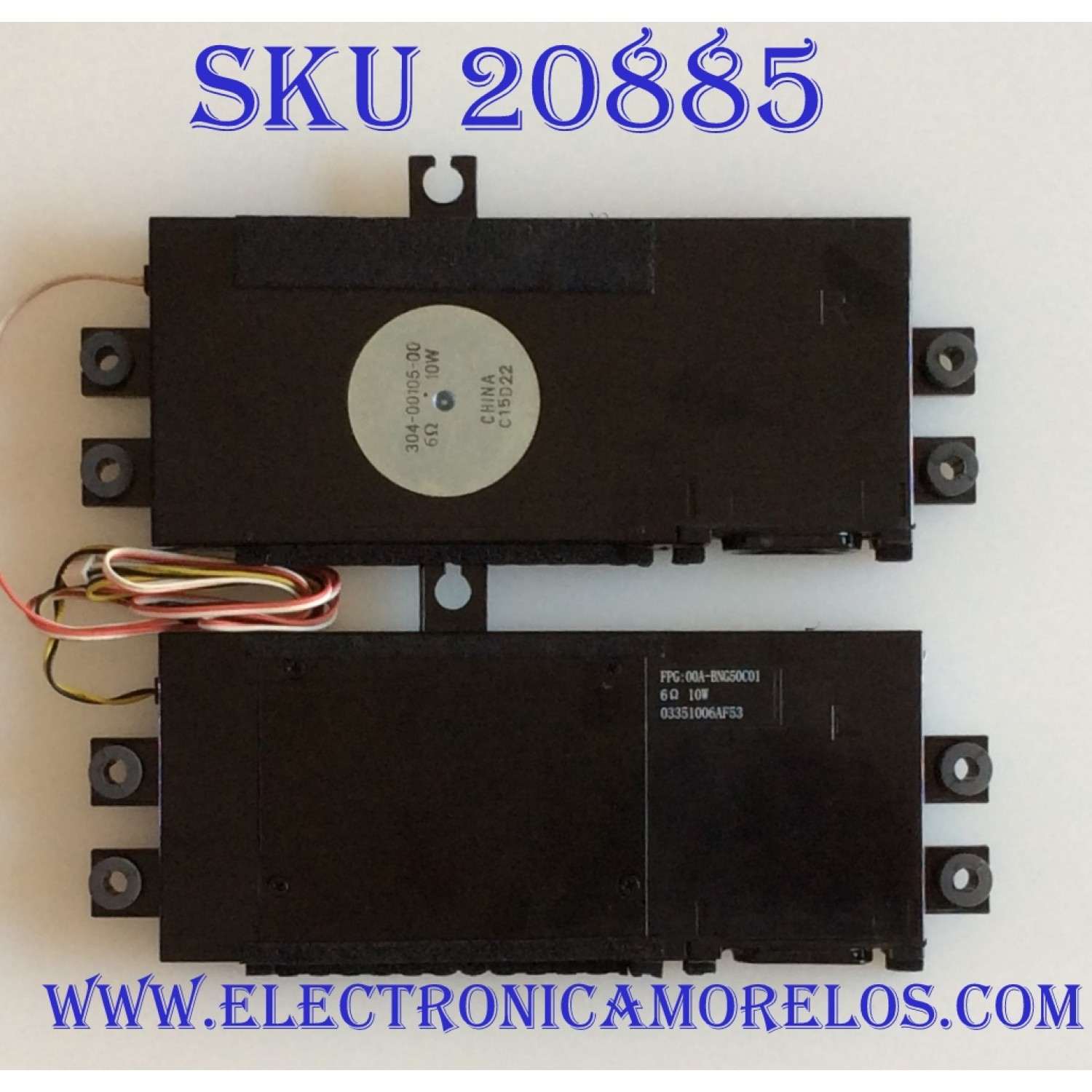 KIT DE BOCINAS PARA TV SHARP / 304-00105-00 / FPG: 00A-BNG50C01 / C15023 / 03351006AF53 / MODELO LC-55LE653U