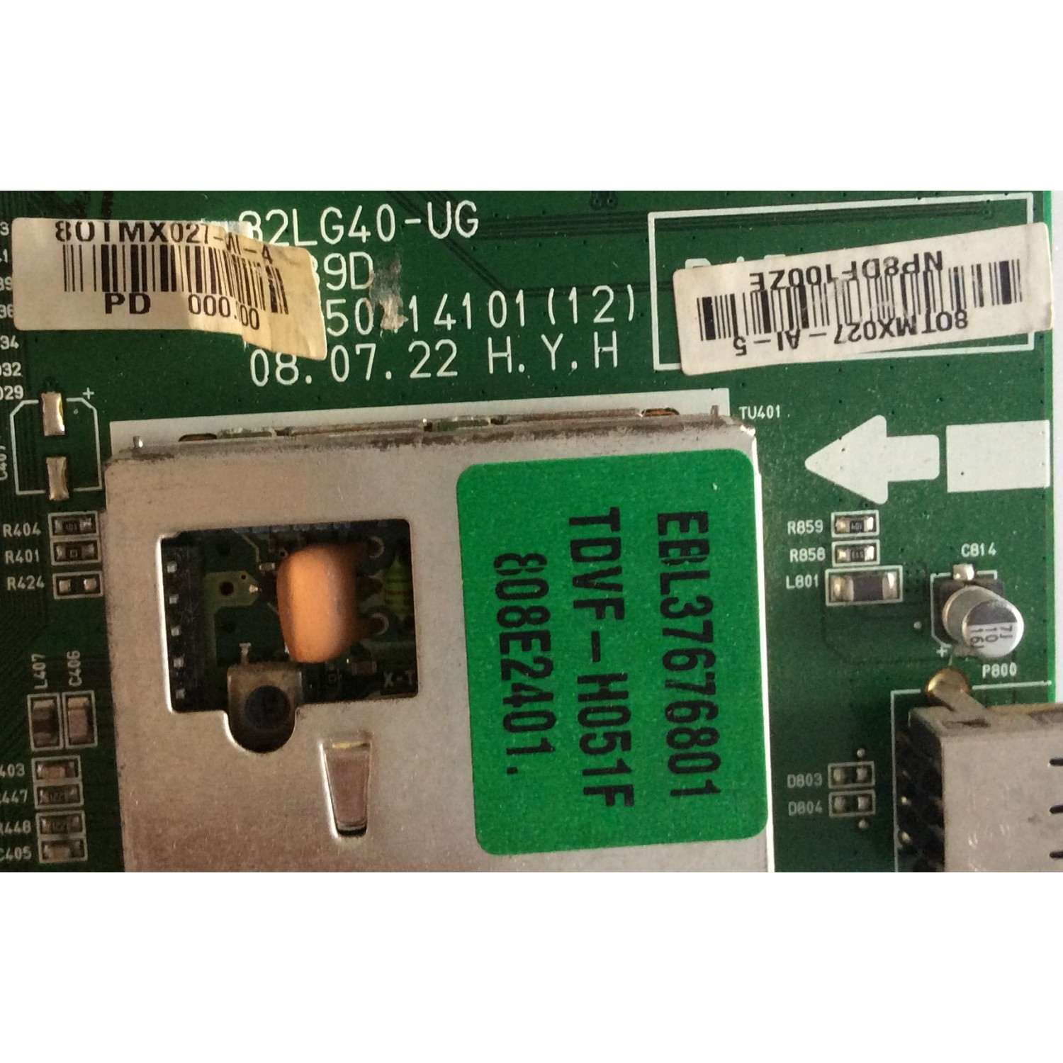 MAIN LG / 26LG40-UG / EAX50414101(12) / EBL37676801 / PANEL T260XW02 V.M XXXXG / MODELO 26LG40-UG.AWMTLVM - Imagen 3