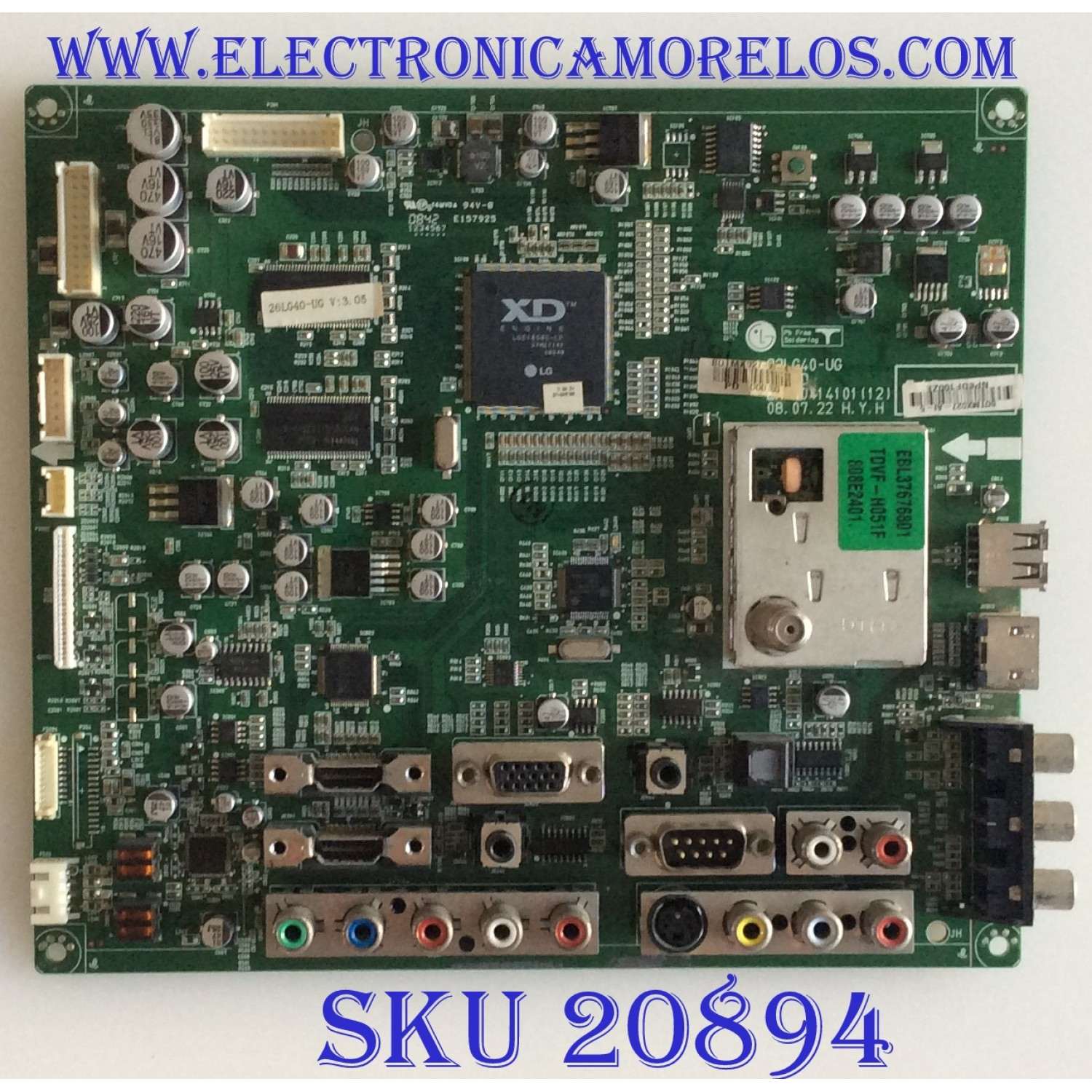 MAIN LG / 26LG40-UG / EAX50414101(12) / EBL37676801 / PANEL T260XW02 V.M XXXXG / MODELO 26LG40-UG.AWMTLVM