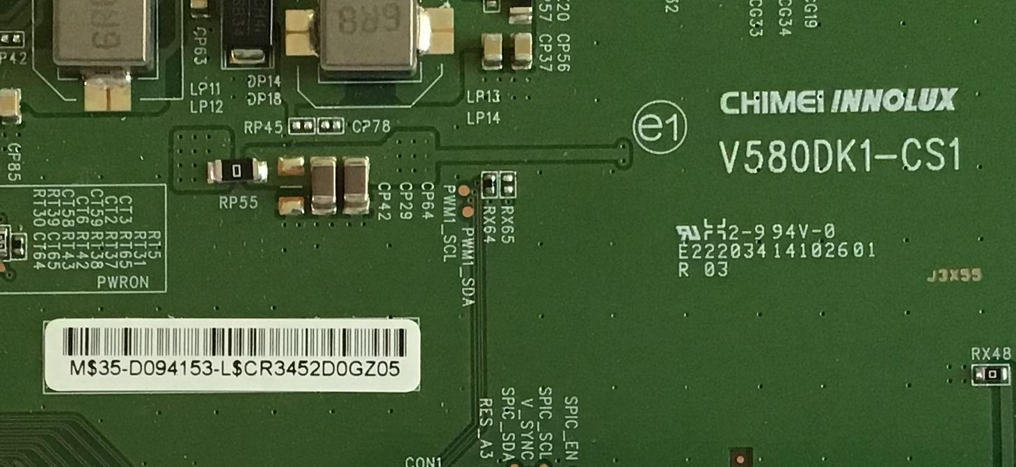 T-CON PROSCAN / 35-D094153 / V580DK1-CS1 / PANEL XYD50BA01 / MODELO PLDED5068A-D - Imagen 2