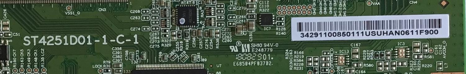 T-CON TCL / 34.29110.085 / 3429110085 / ST4251D01-1-C-1 / PANEL LVU430NDEL / MODELO 43S423LDAA - Imagen 2
