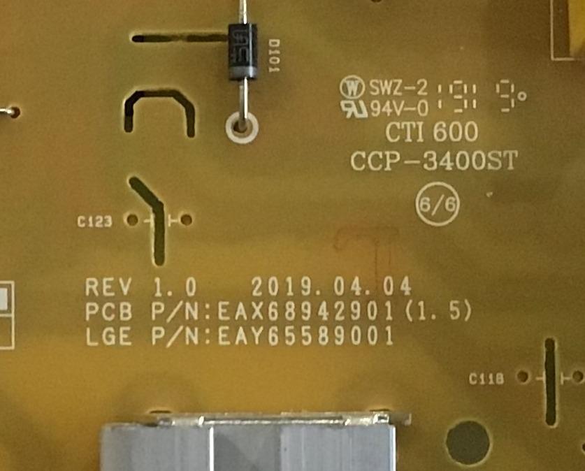 FUENTE DE PODER PARA TV LG / NUMERO DE PARTE EAY65589001 / 65589001 / EAX68942901 / LGP60T-19U1 / MODELOS 60UM6900PUA / 60UM6950DUB / 60UN7000PUB / 60UM7100DUA / 60UM6900PUA.BUSNLOR / 60UM6900PUA.AUSNDOR / 60UM6900PUA.BUSNDOR / 60UM6950DUB.AUSNLOR - Imagen 2