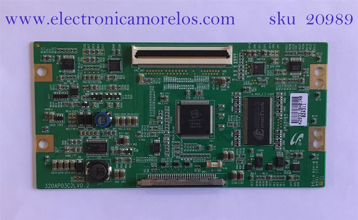 T-CON SAMSUNG / LJ94-02933J / 320AP3C2LV0.2 / 3933J / PARTES SUSTITUTAS EN DESCRIPCION  / MODELO LN32B360C5DXZA / PANEL LTF320AP06