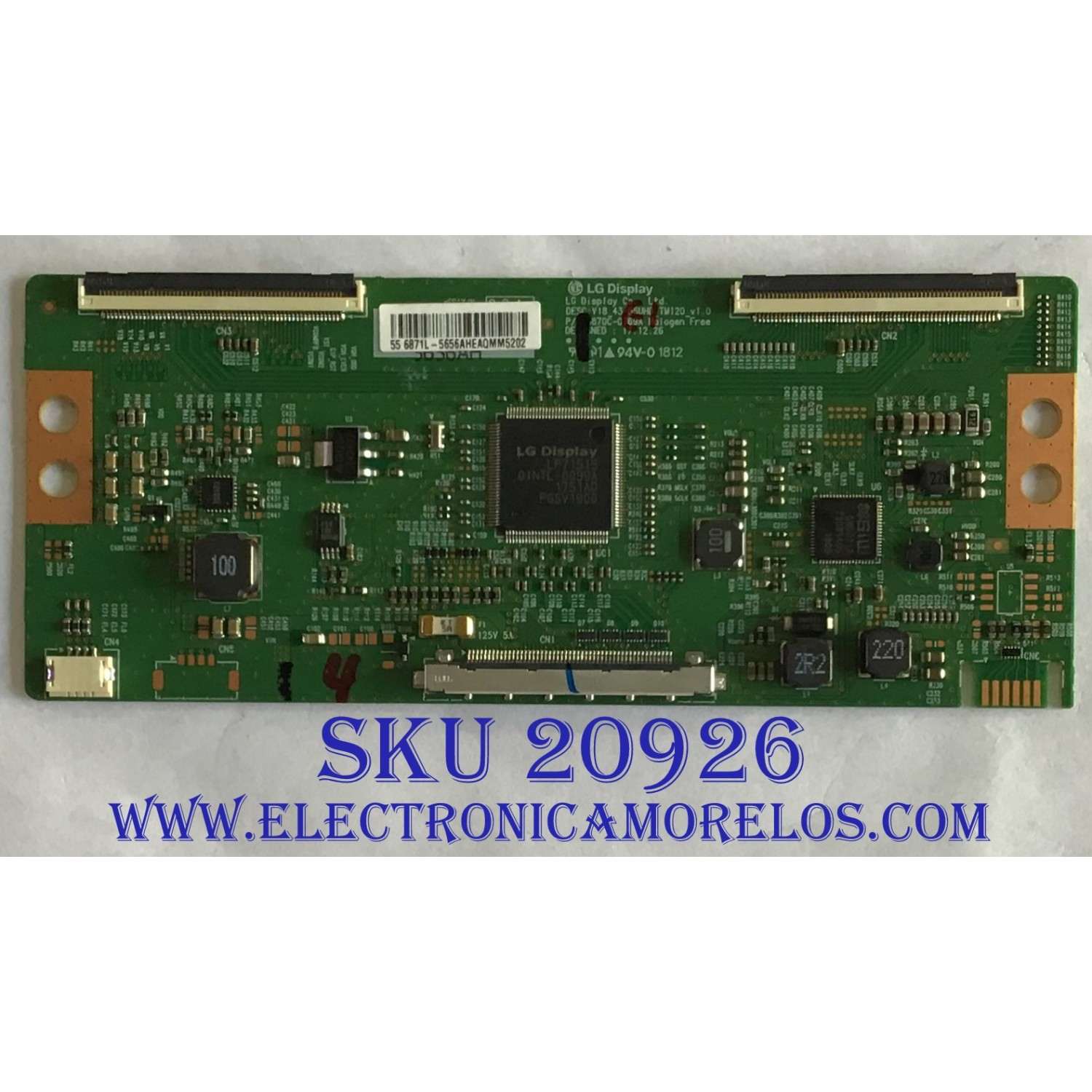 T-CON PHILIPS / 6871L-5656A / 6870C-0769A / 5656A / PANEL UBDR1XH / DISPLAY LC550EGY(SL)(A1) / MODELOS 55PFL5703/F7 DS2 / 55PFL5703/F7 DS5 / 55PFL5604/F7 