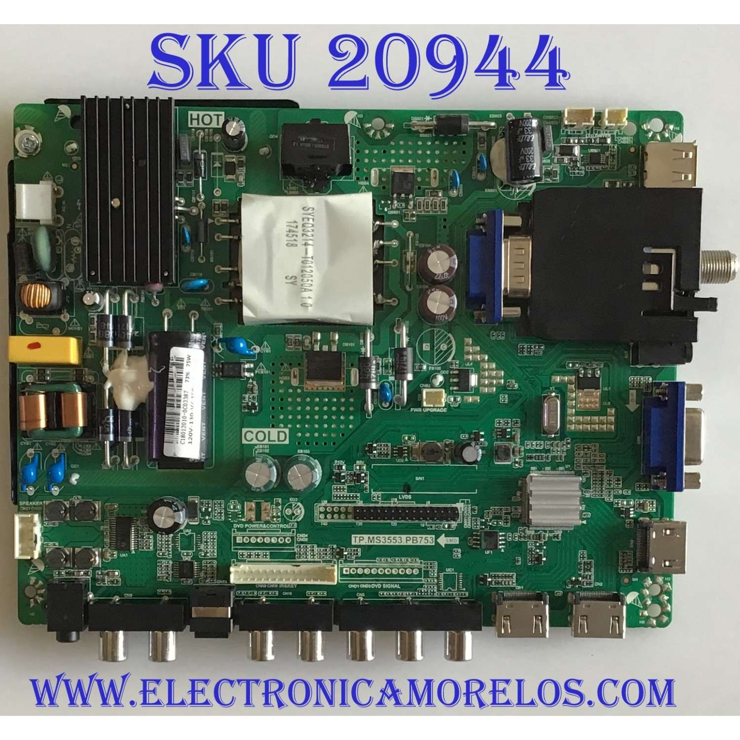 MAIN FUENTE (COMBO) / SCEPTRE / C18012010 / TP.MS3553.PB753 / X505BV-FSR / V500HJ1-PE8 / PANEL CN50CN7387 / MODELO H50 CTTV53DG