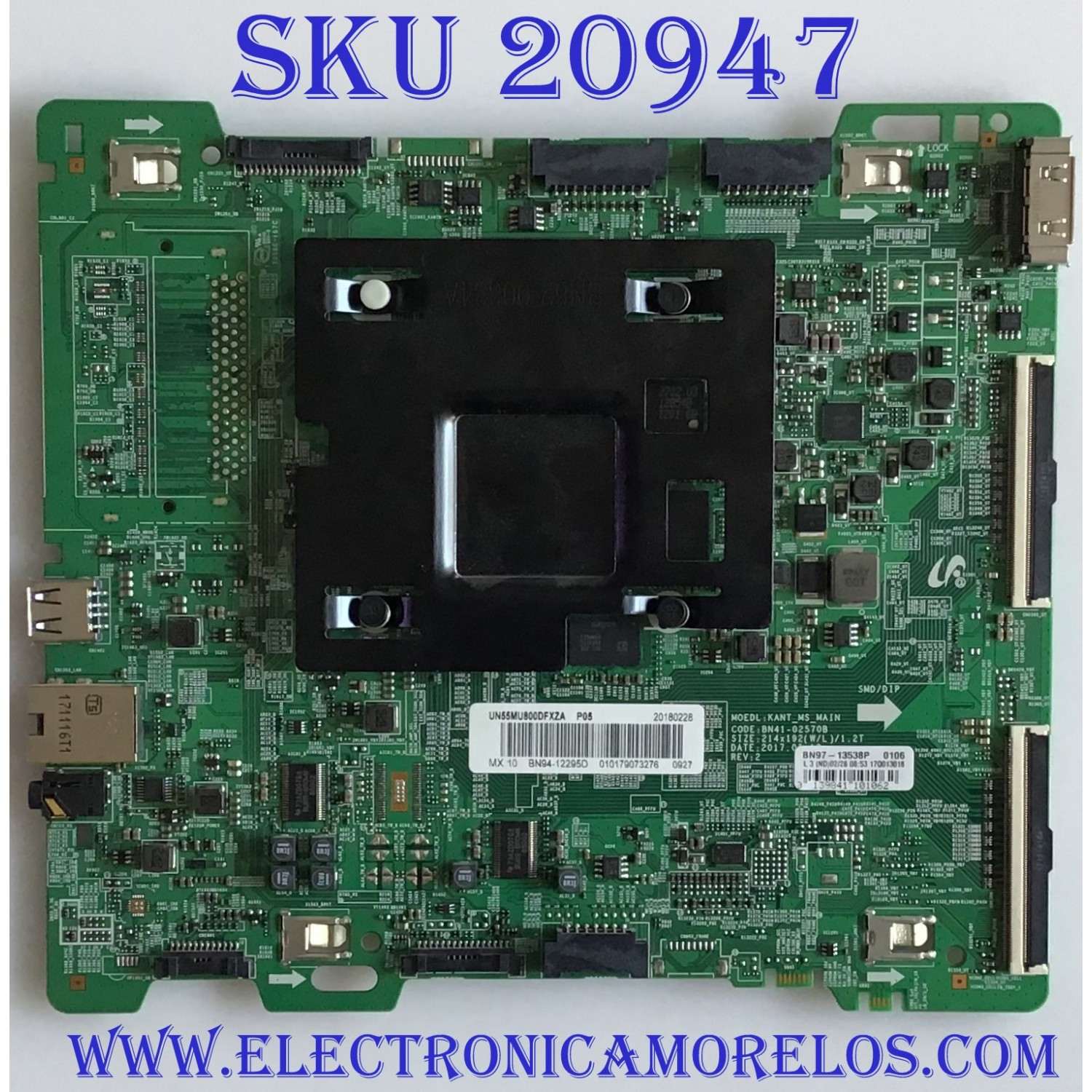 MAIN PARA TV SAMSUNG 4K·UHD / NUMERO DE PARTE BN94-12295D / BN41-02570B / BN97-13538P / BN9412295D / PANEL CY-SM055FLLV9H / DISPLAY BN96-41982A / MODELO UN55MU800D / UN55MU800DFXZA FB04